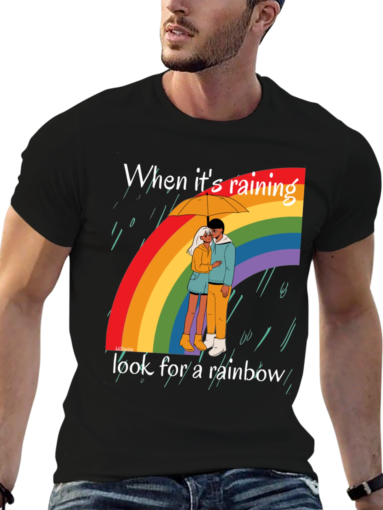 Rainbow Couple Graphic T-Shirt