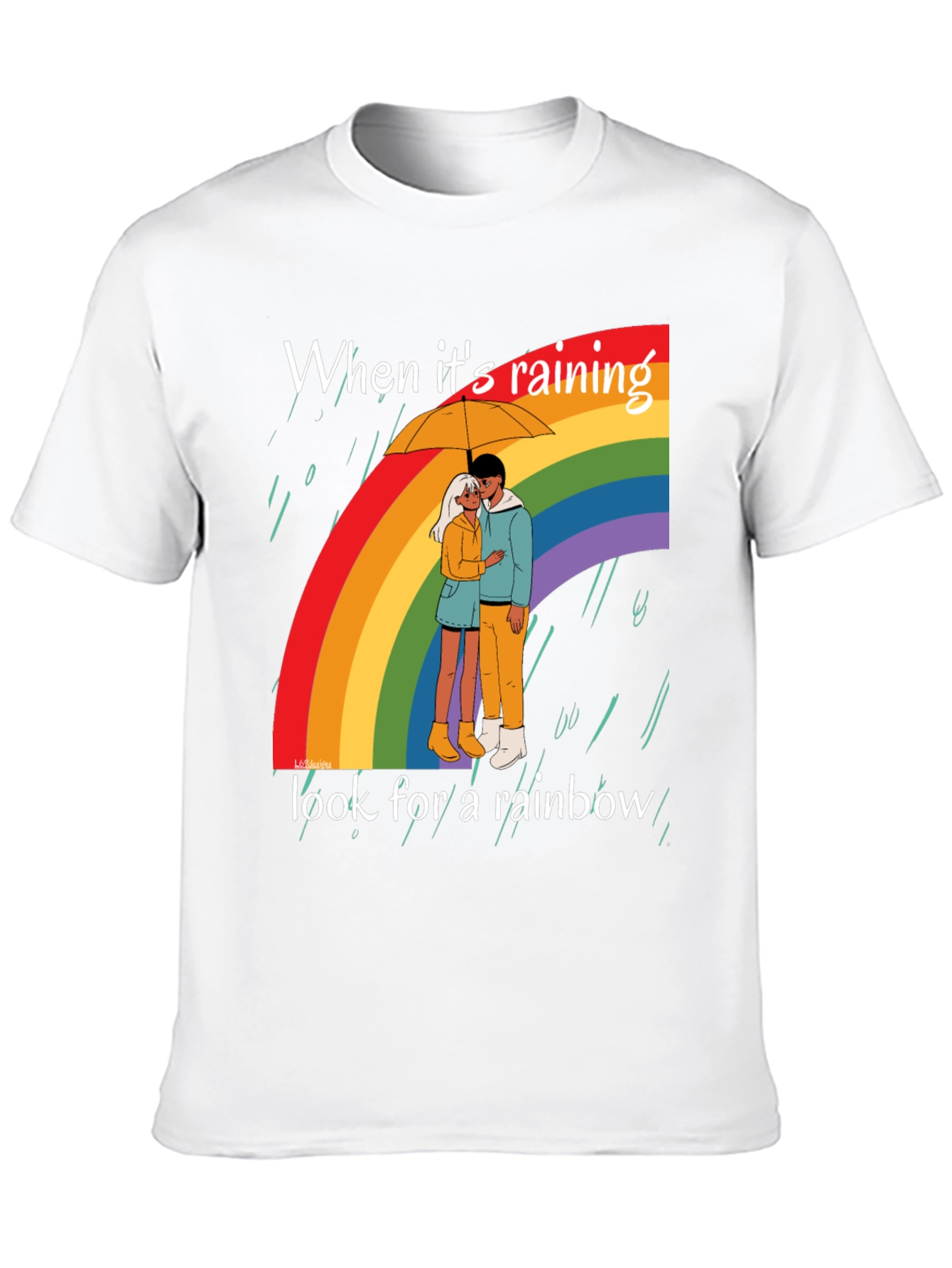 Rainbow Couple Graphic T-Shirt
