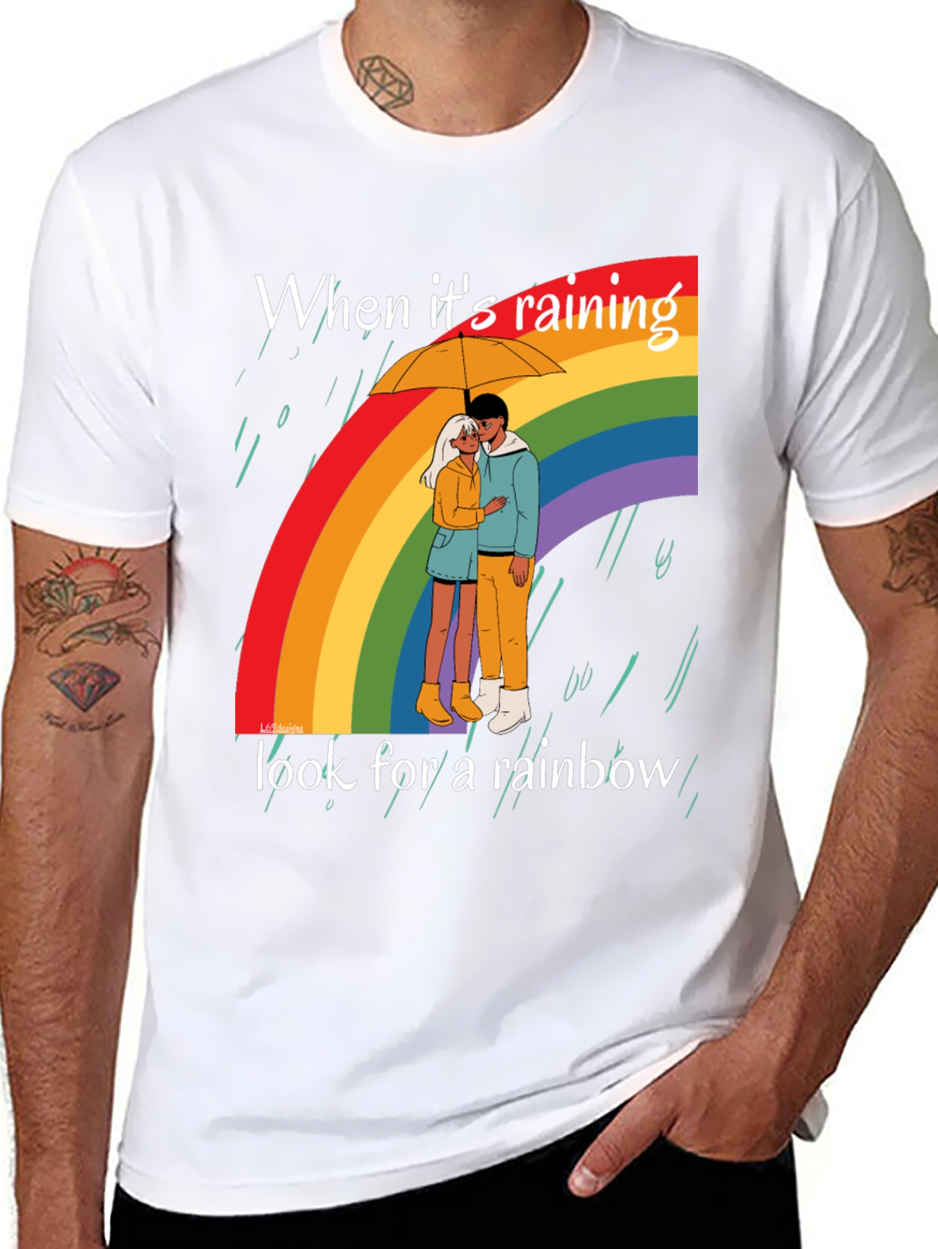 Rainbow Couple Graphic T-Shirt