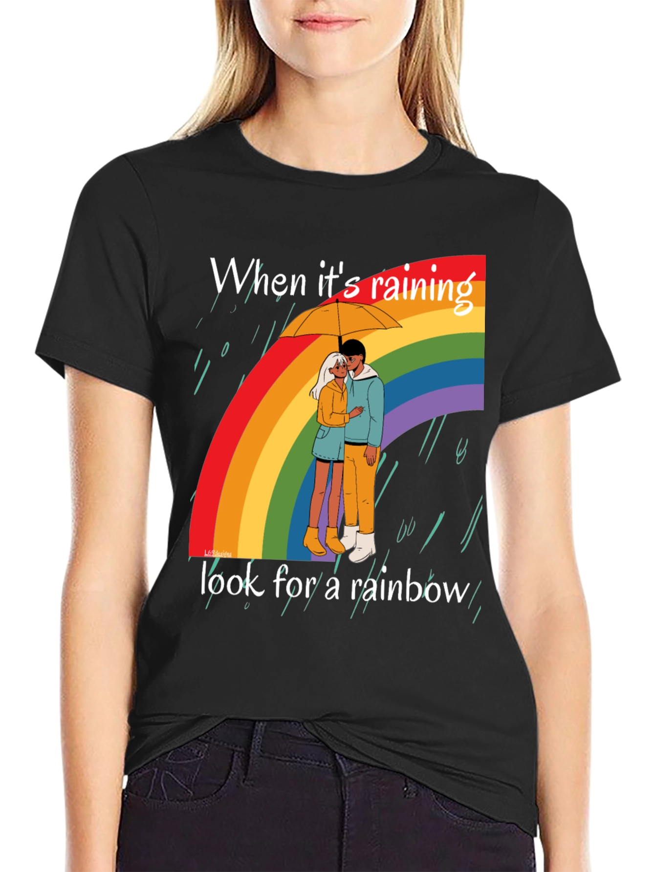 Rainbow Couple Graphic T-Shirt