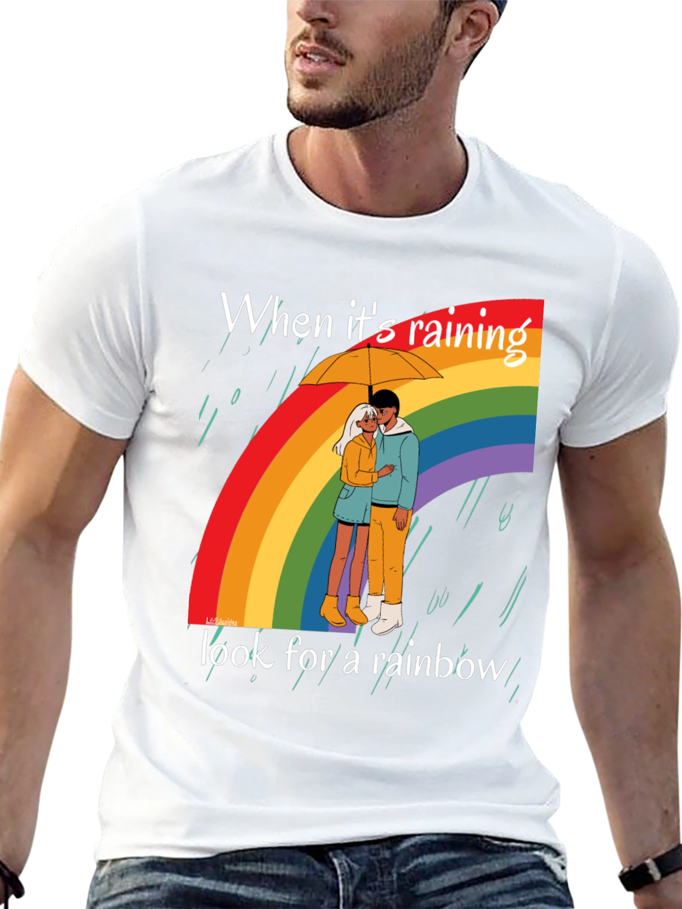Rainbow Couple Graphic T-Shirt
