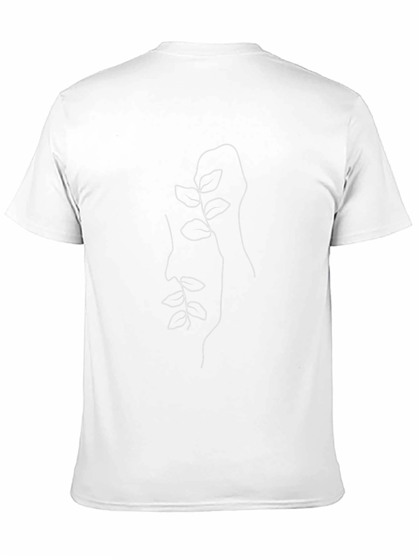 Minimalist Botanical Face Black T-Shirt