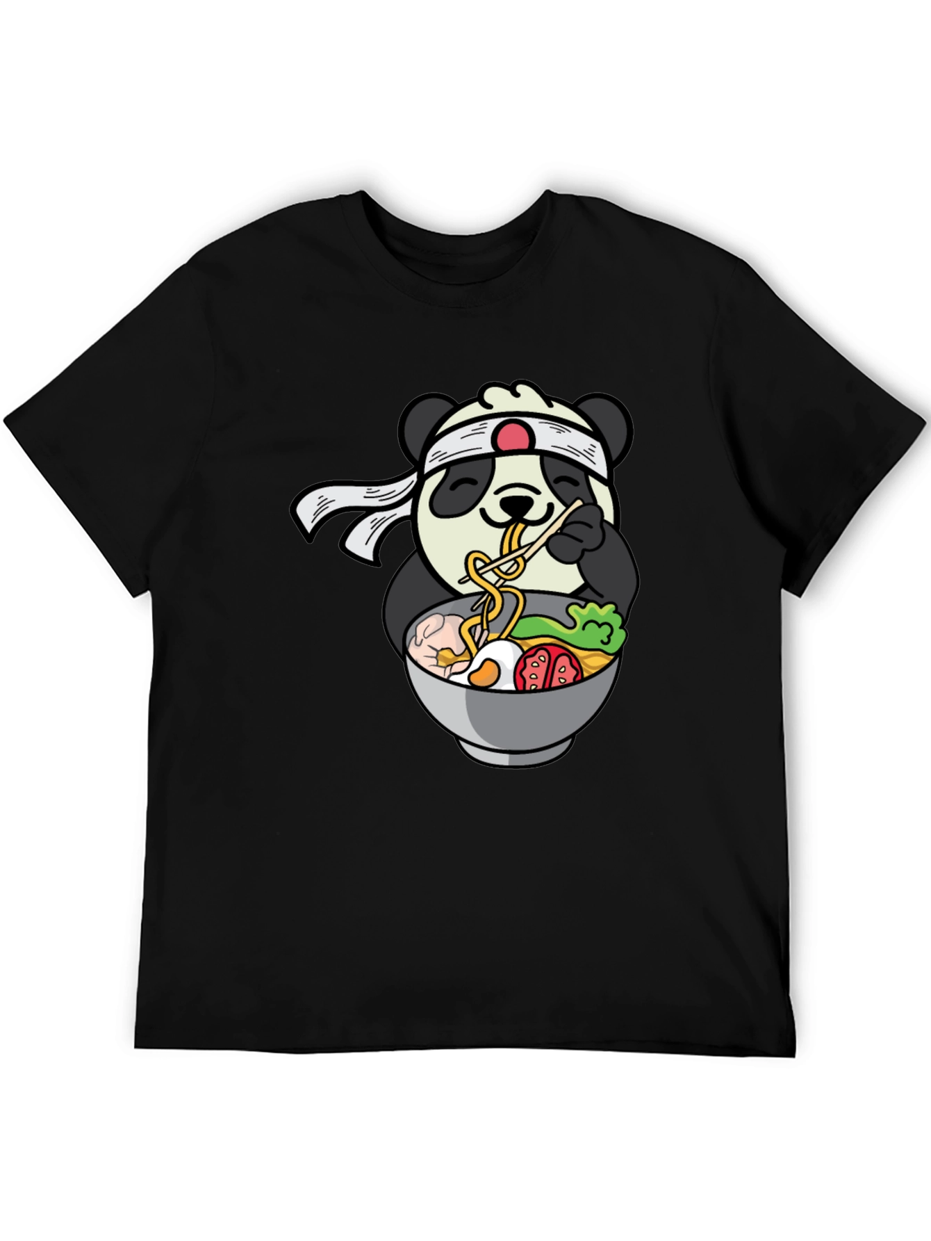 Panda Ramen Graphic T-Shirt - Cute Anime Food Tee