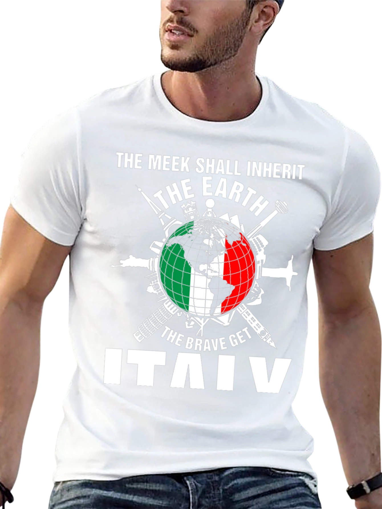 Italy T-Shirt The Meek Shall Inherit Earth Graphic Tee