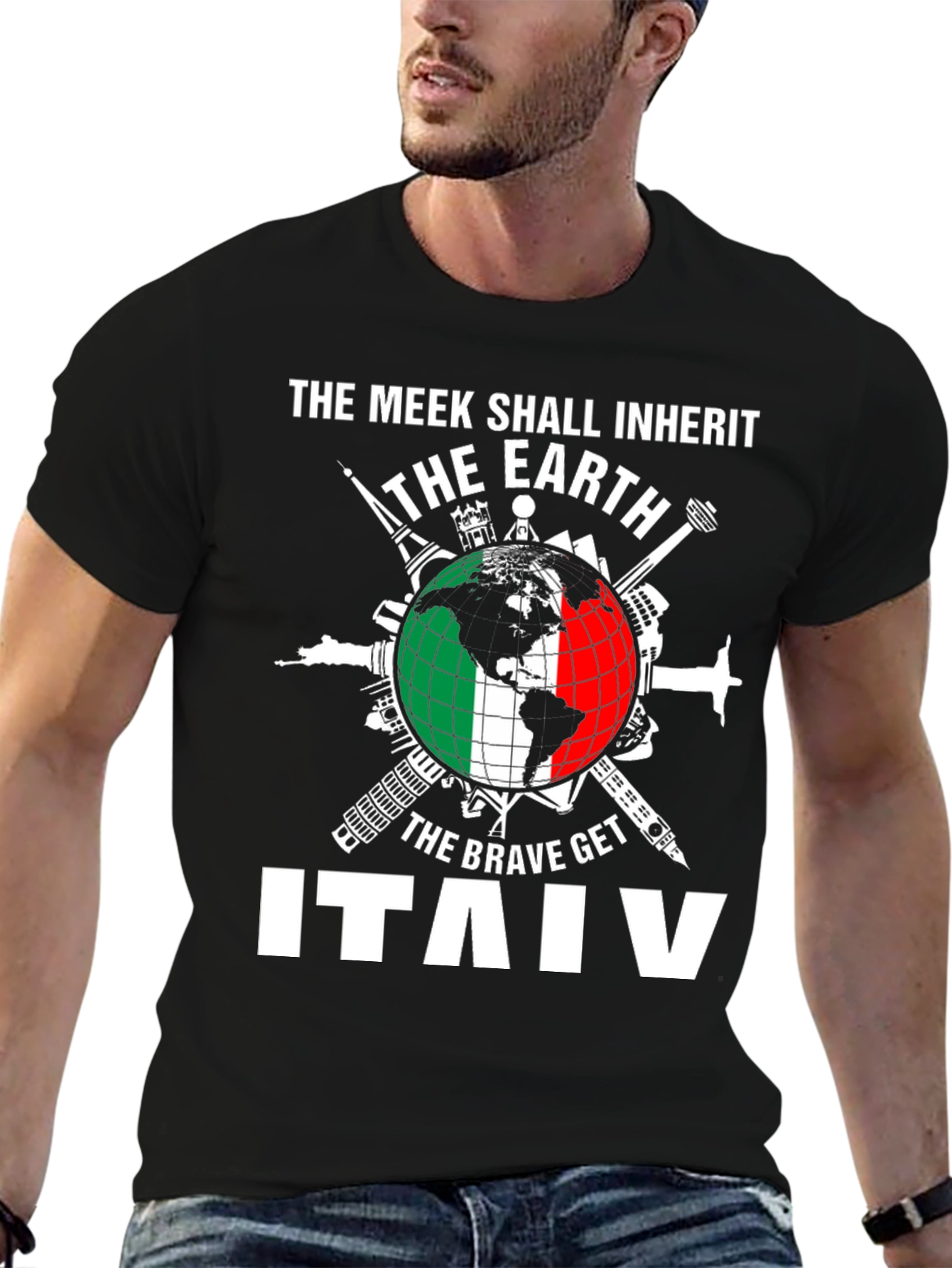 Italy T-Shirt The Meek Shall Inherit Earth Graphic Tee