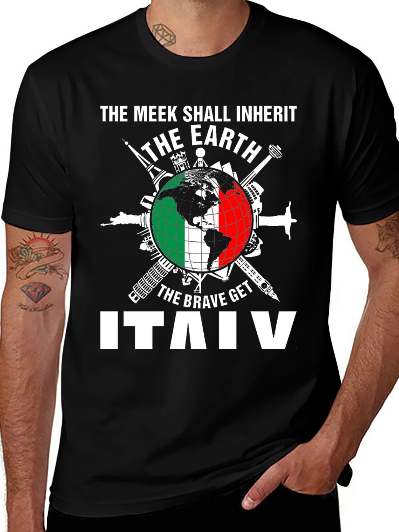 Italy T-Shirt The Meek Shall Inherit Earth Graphic Tee