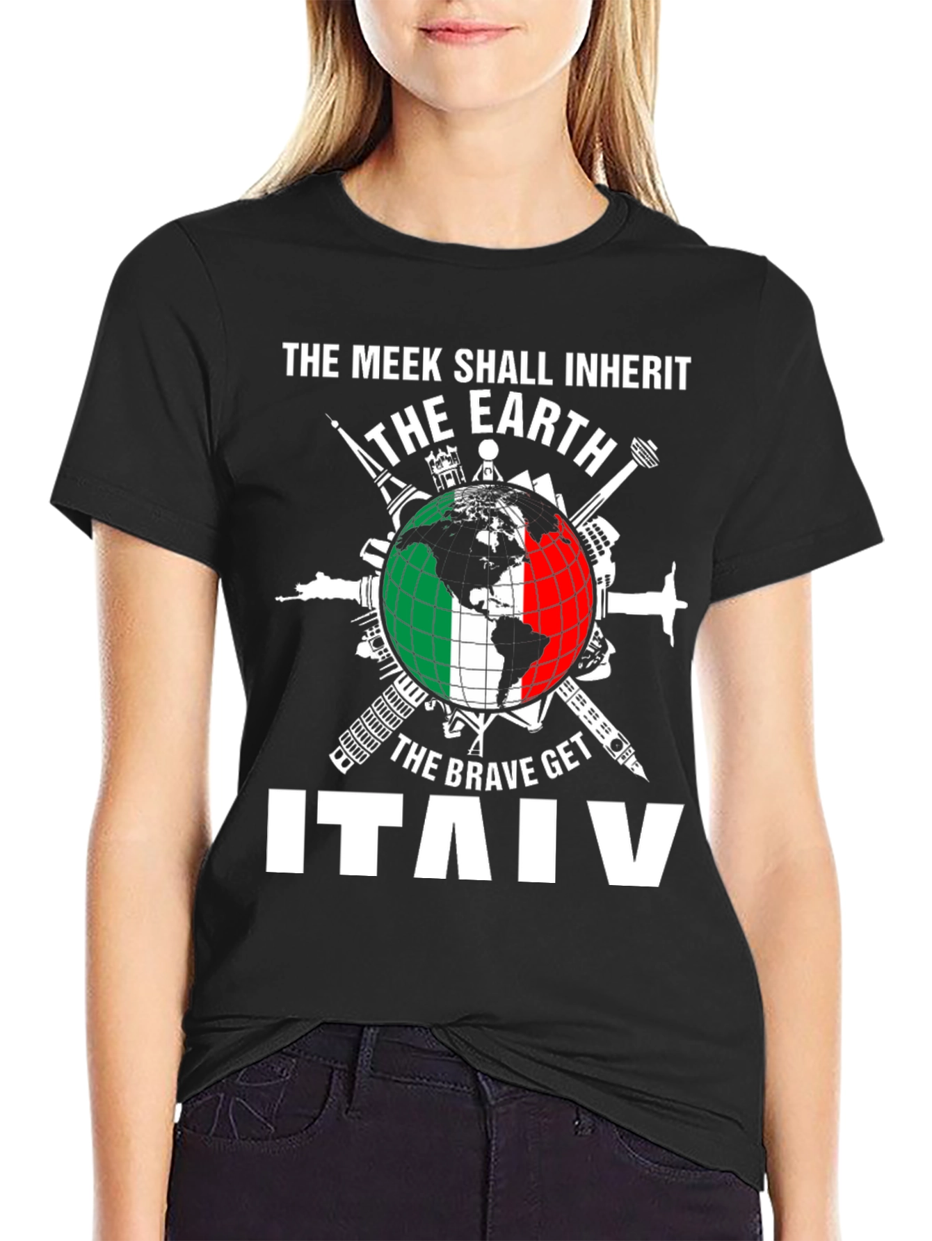 Italy T-Shirt The Meek Shall Inherit Earth Graphic Tee
