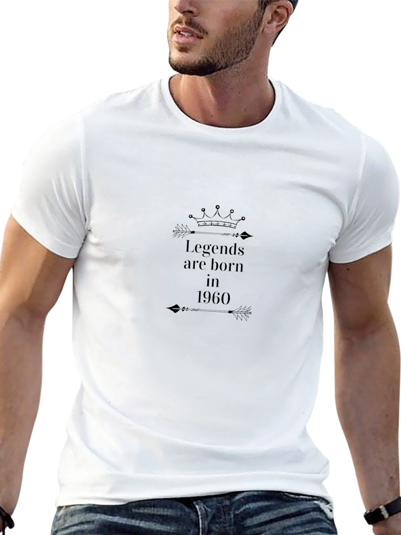 Legends Born in 1960 Black Graphic Tee