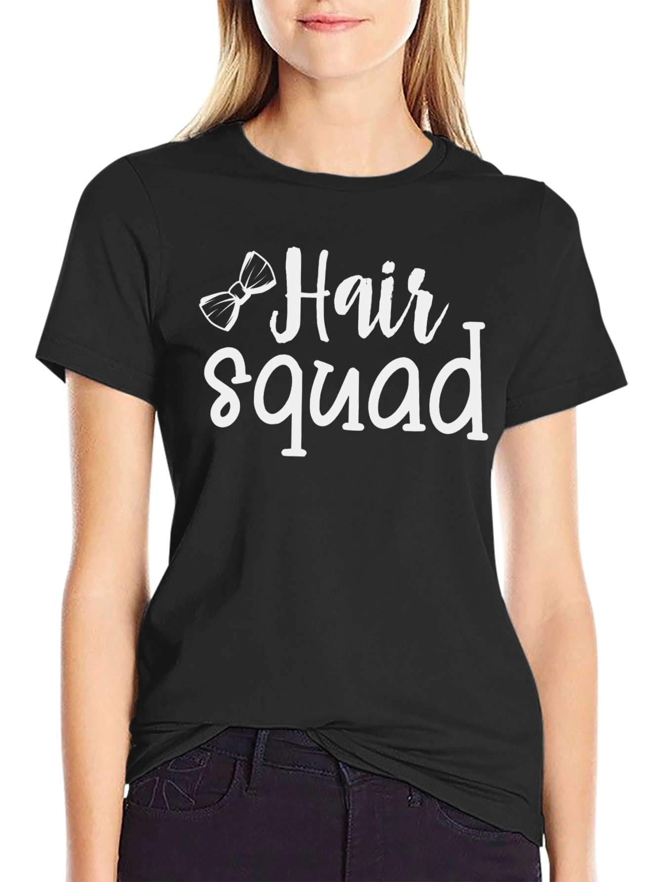 Hair Squad T-Shirt - Black Crew Neck