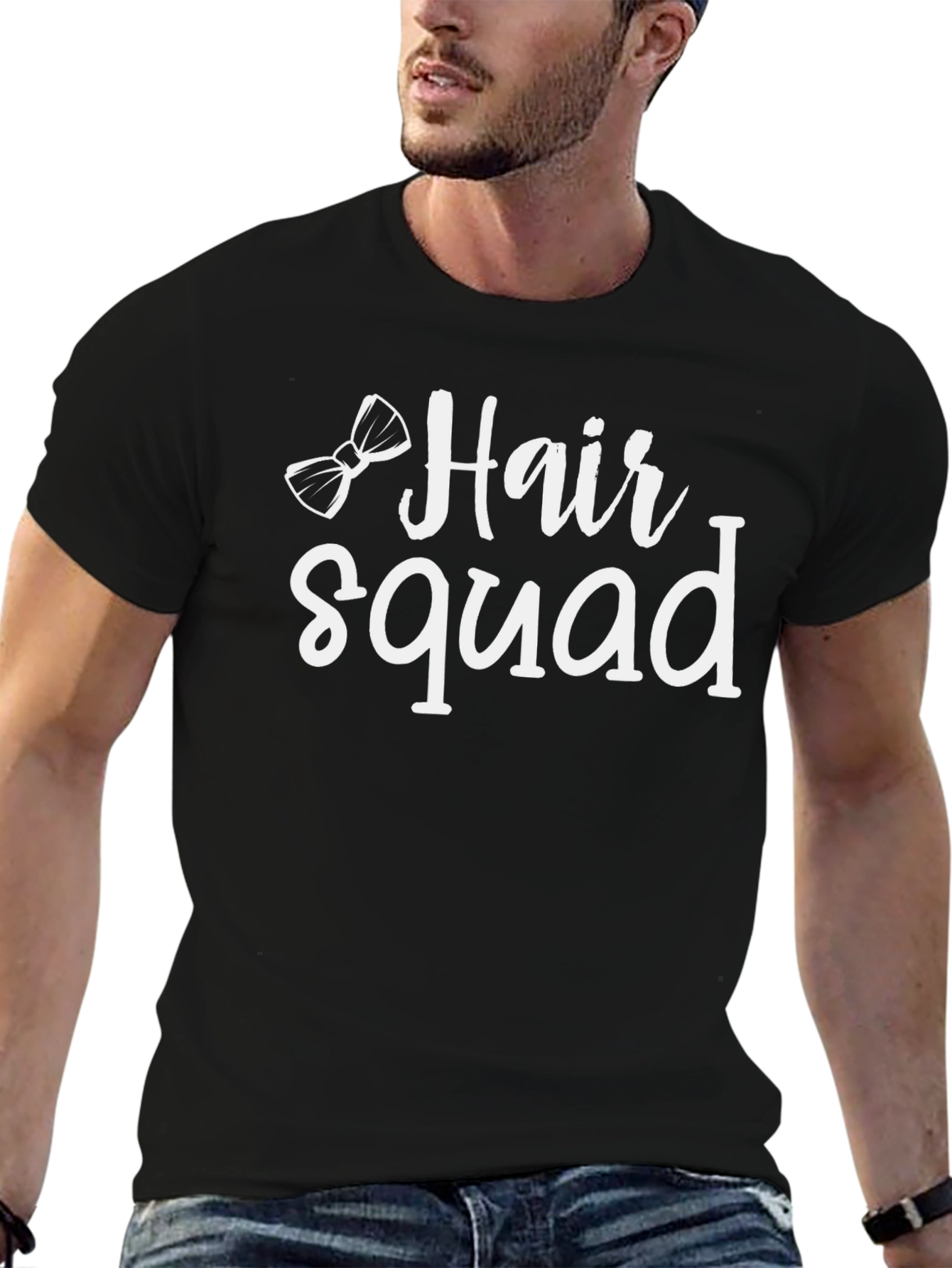 Hair Squad T-Shirt - Black Crew Neck