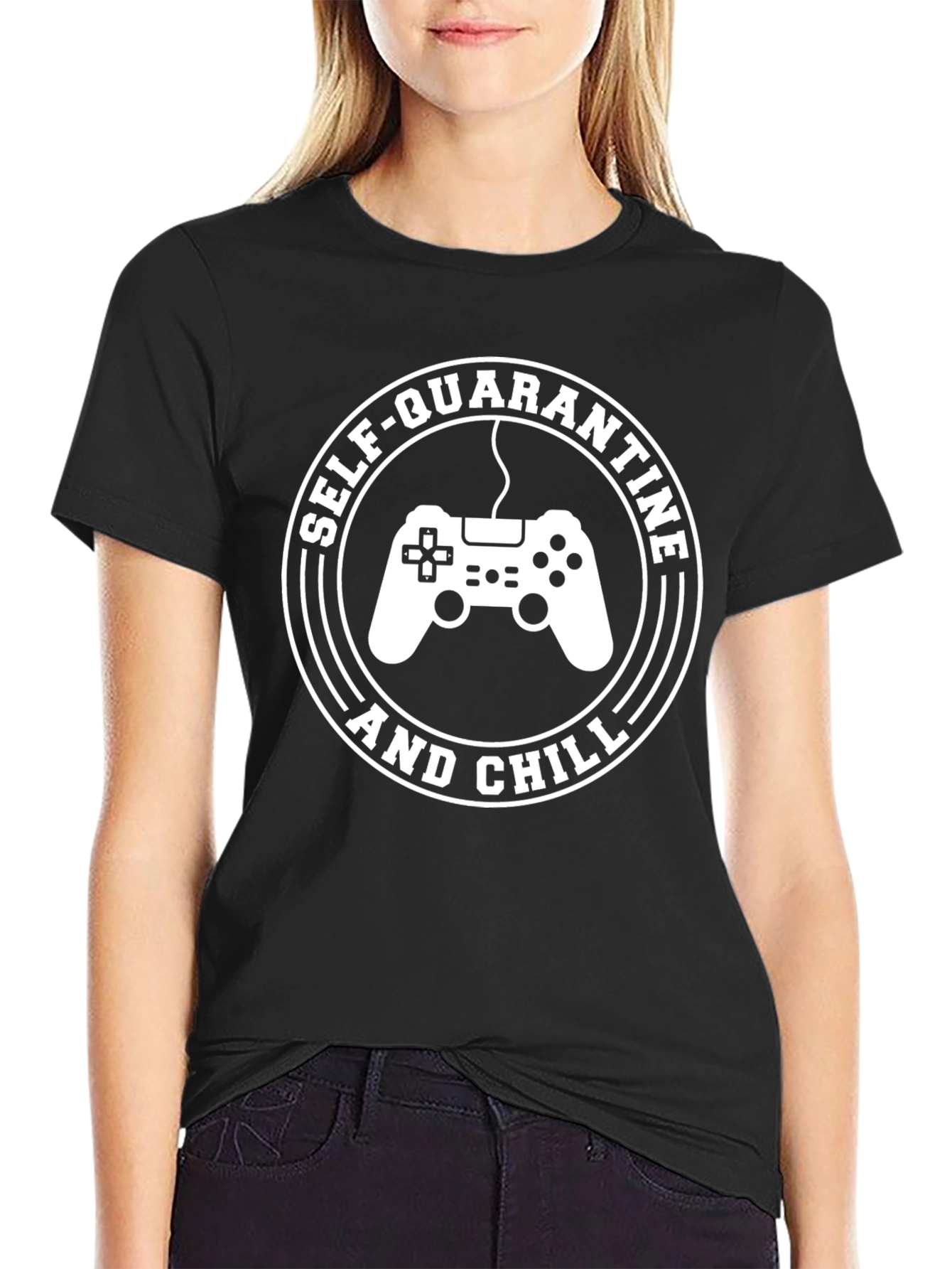 Self-Quarantine and Chill Gaming T-Shirt - Black