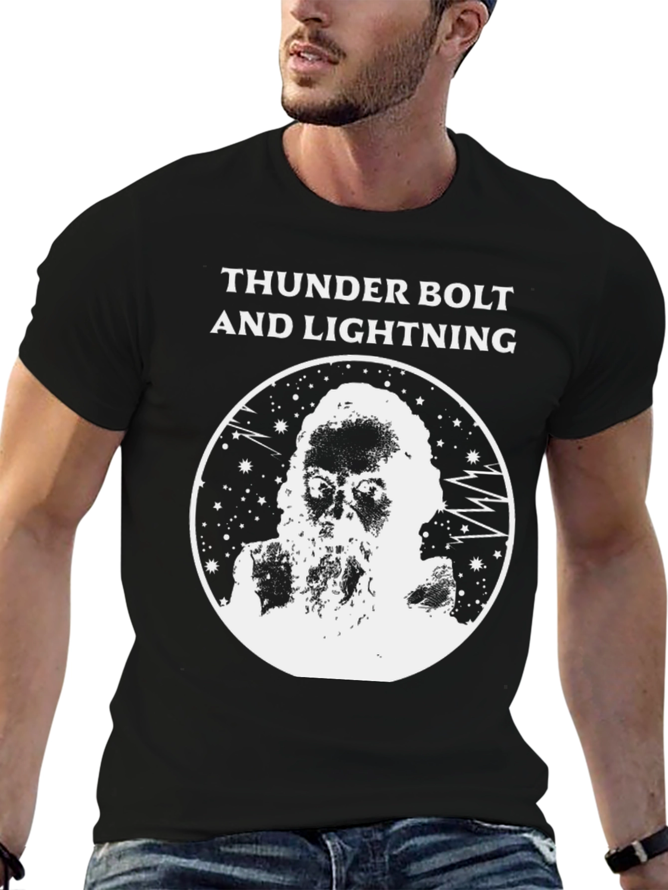Thunder and Lightning Graphic Tee - Black Cotton