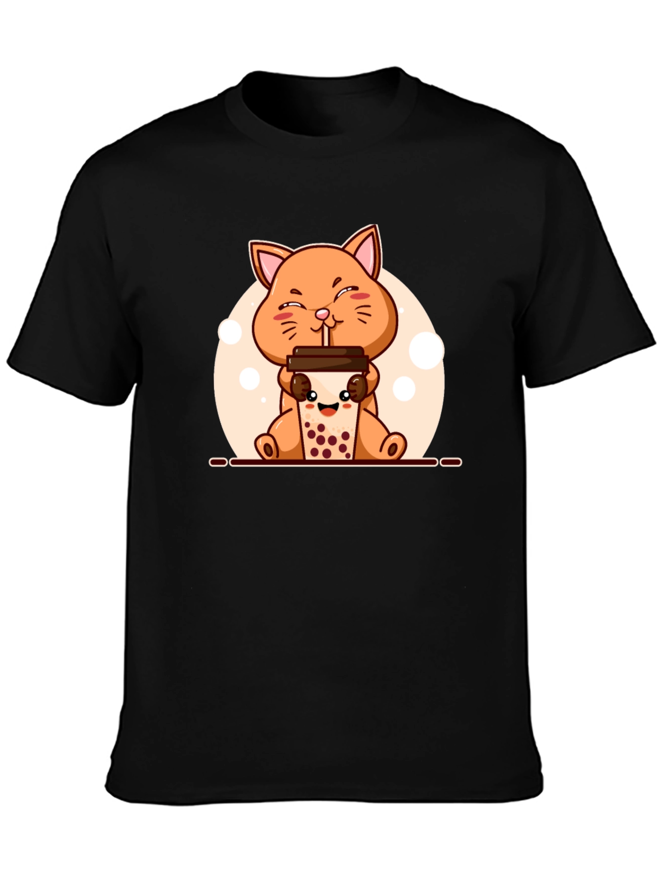Cute Cat Boba Tea Graphic T-Shirt - Unisex