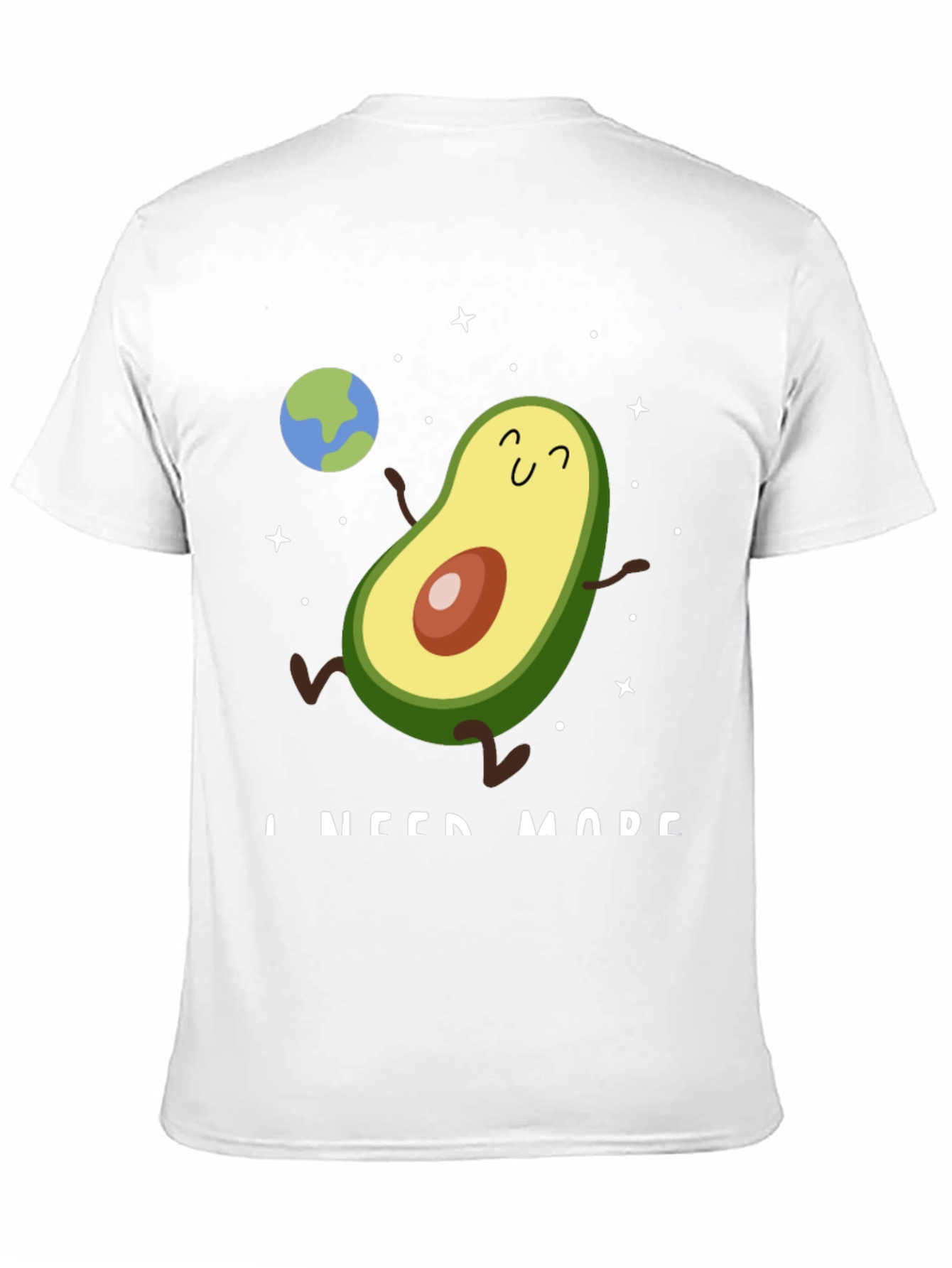 Avocado Space Black T-Shirt - I Need More!