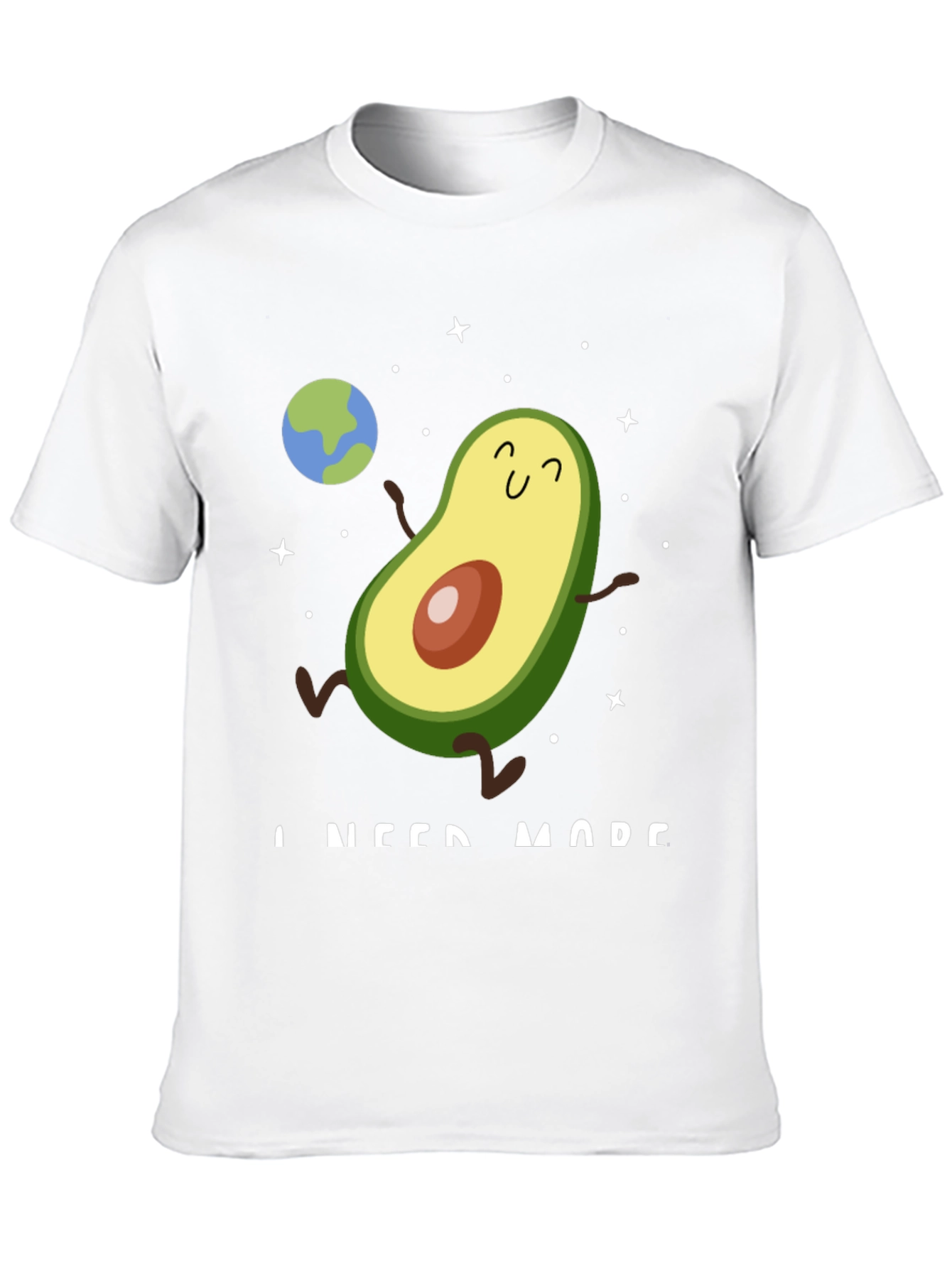 Avocado Space Black T-Shirt - I Need More!