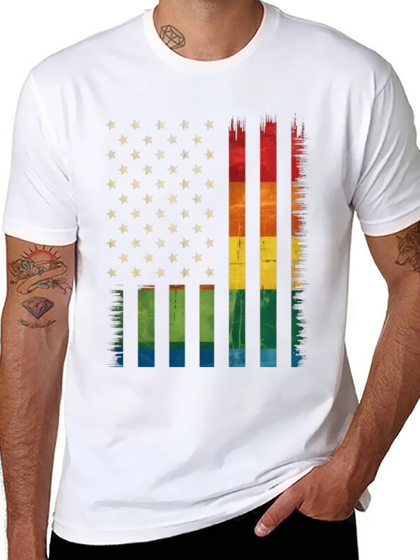 LGBTQ+ American Flag Graphic Tee