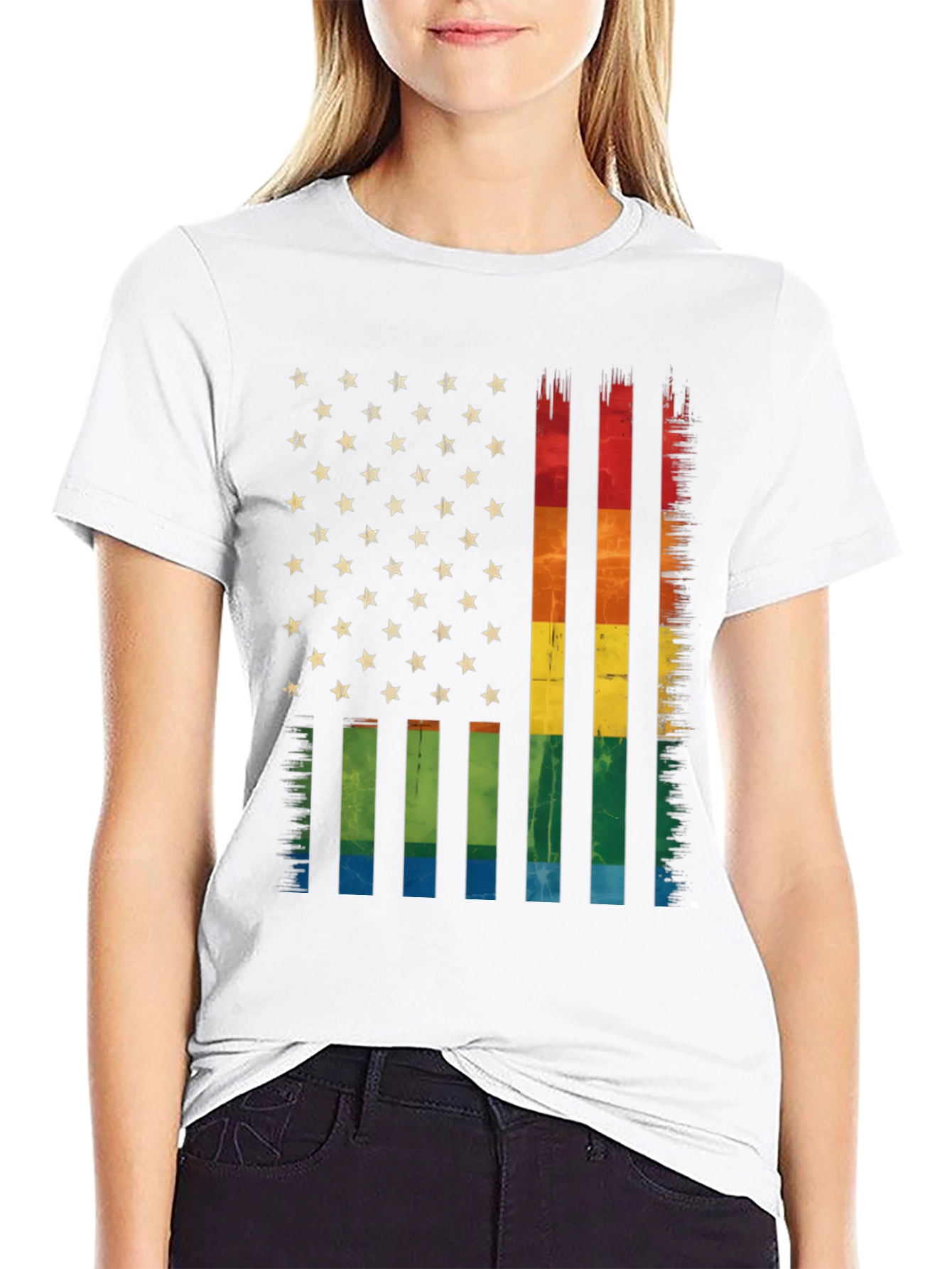 LGBTQ+ American Flag Graphic Tee