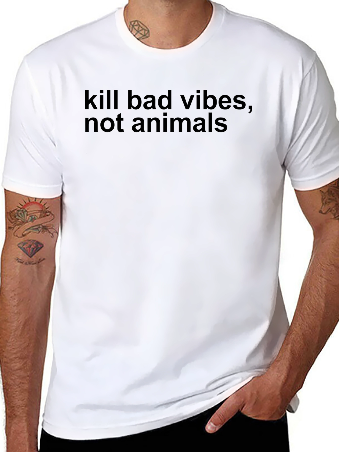 Kill Bad Vibes T-Shirt - Ethical Vegan Statement Tee