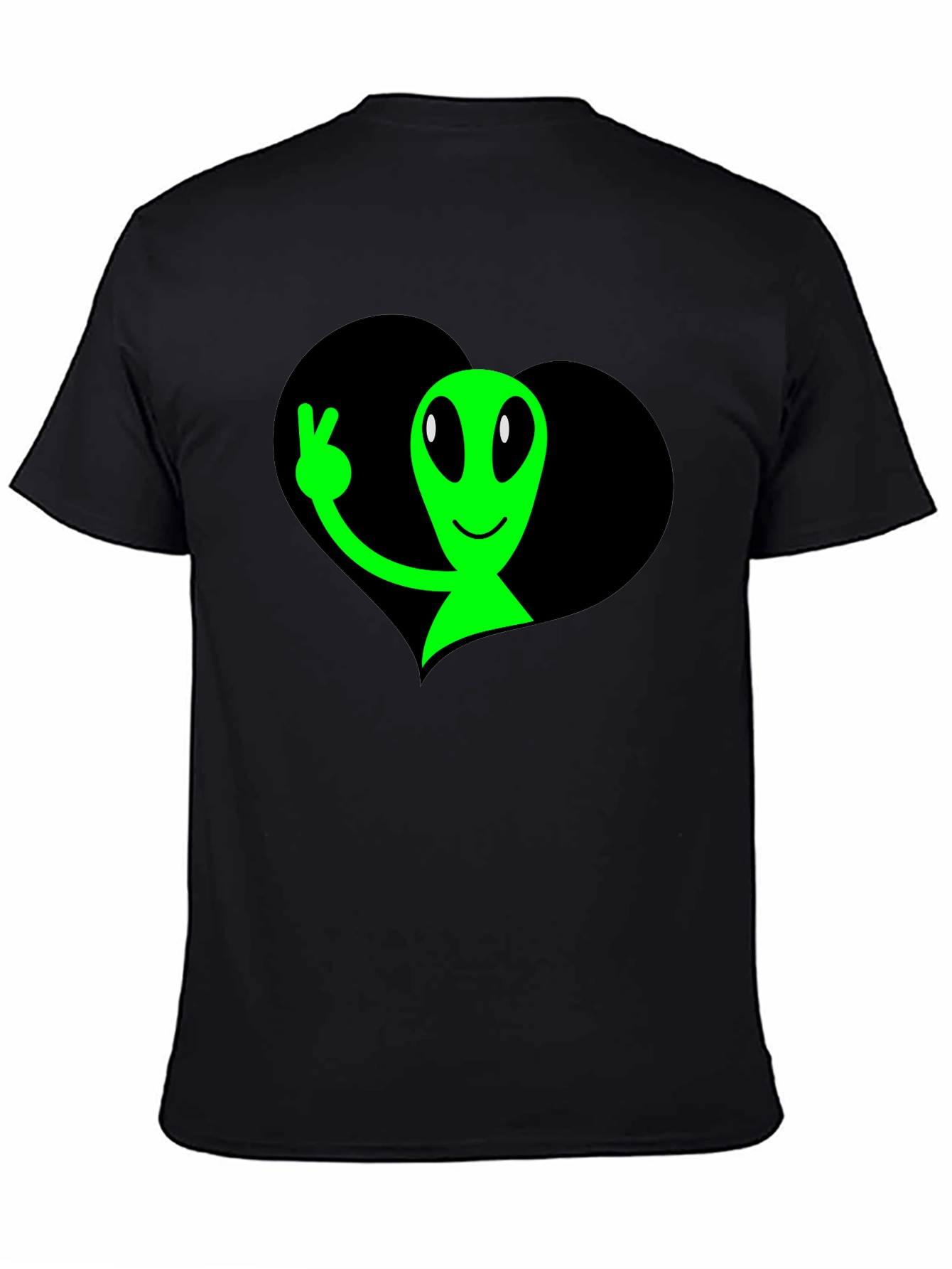 Alien Peace Sign Graphic T-Shirt