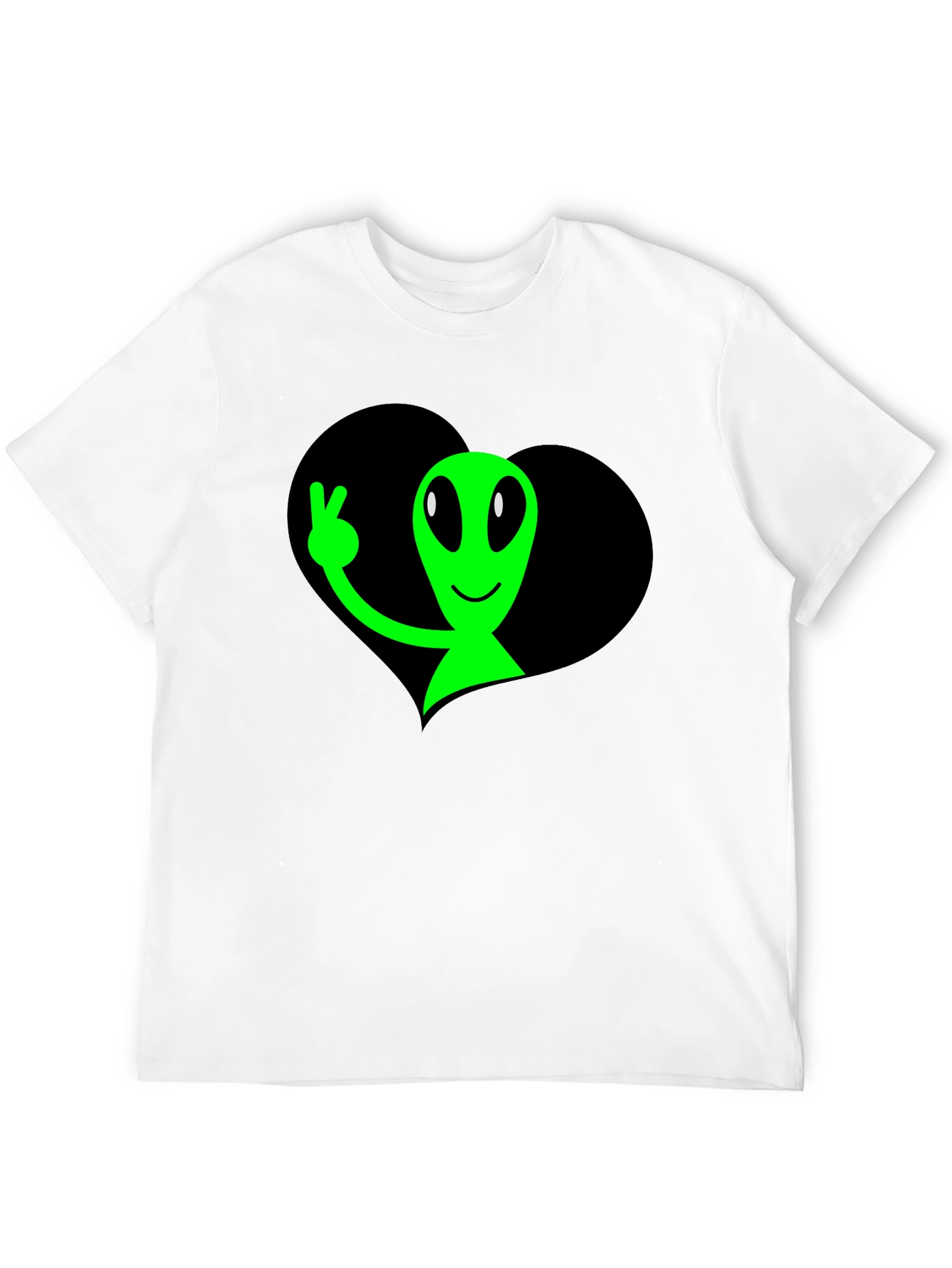 Alien Peace Sign Graphic T-Shirt