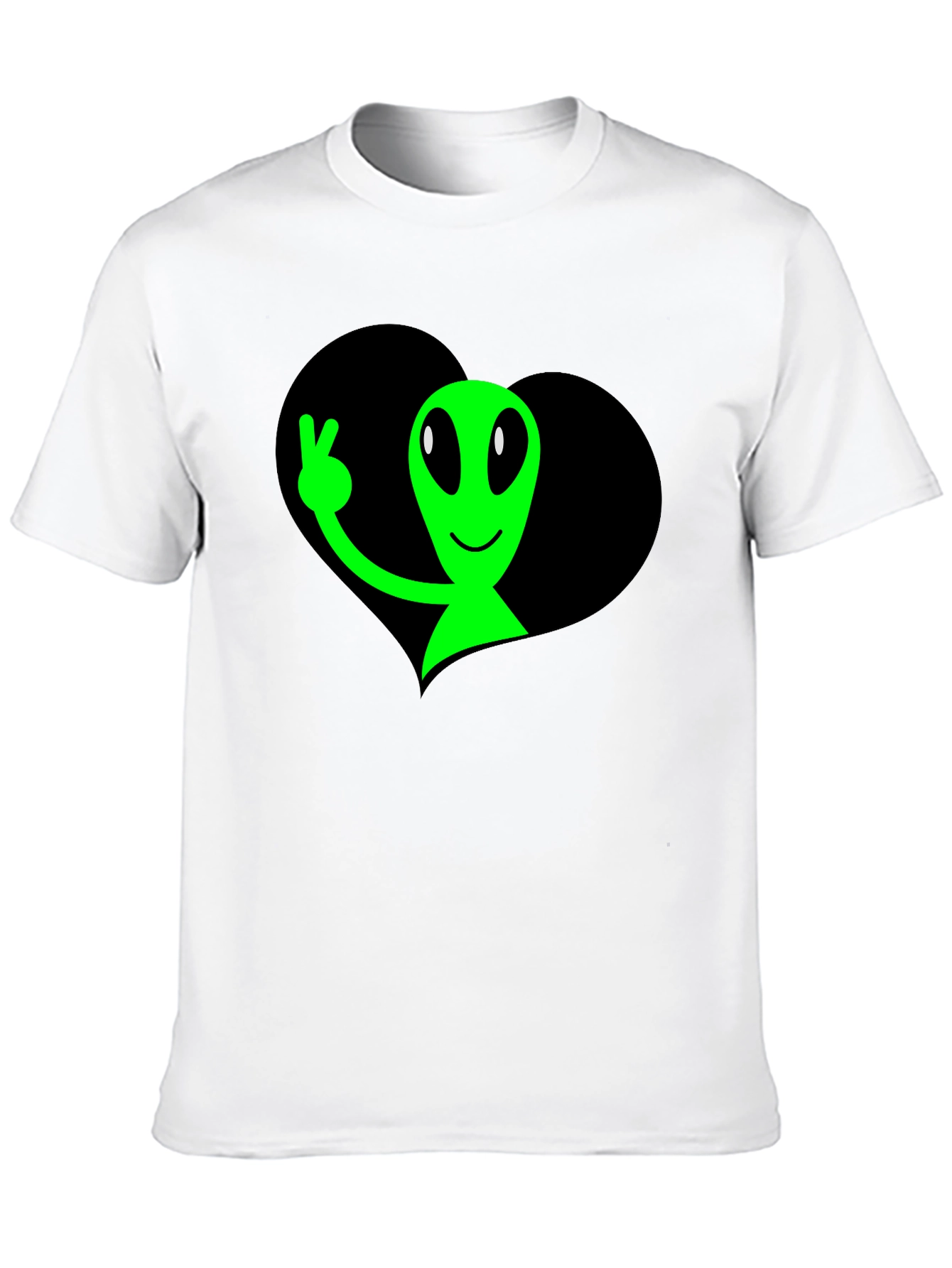 Alien Peace Sign Graphic T-Shirt