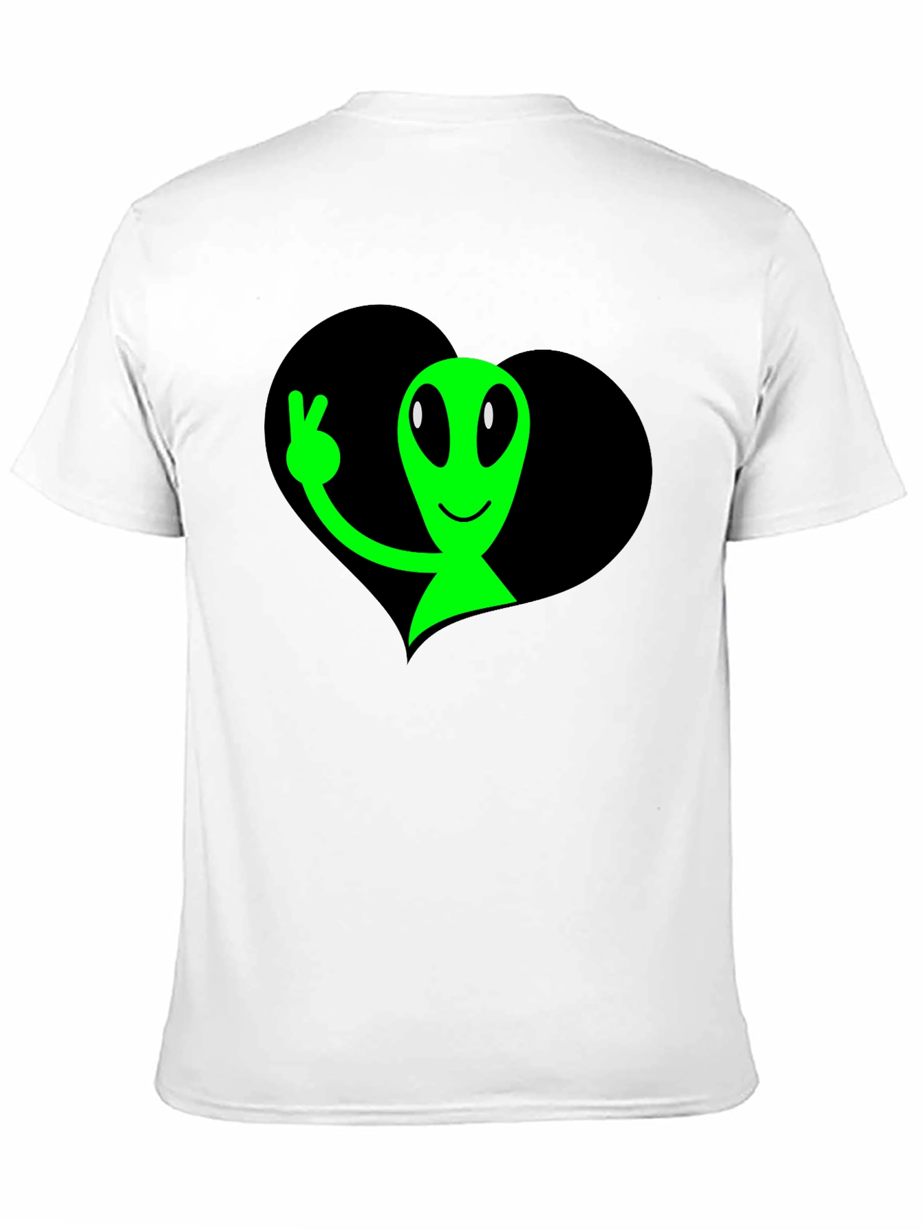 Alien Peace Sign Graphic T-Shirt