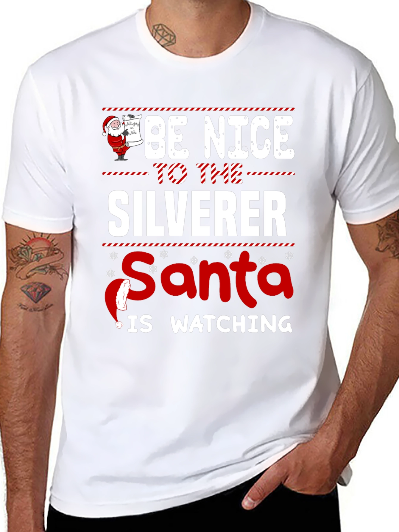 Be Nice to the Silverer Santa is Watching T-Shirt