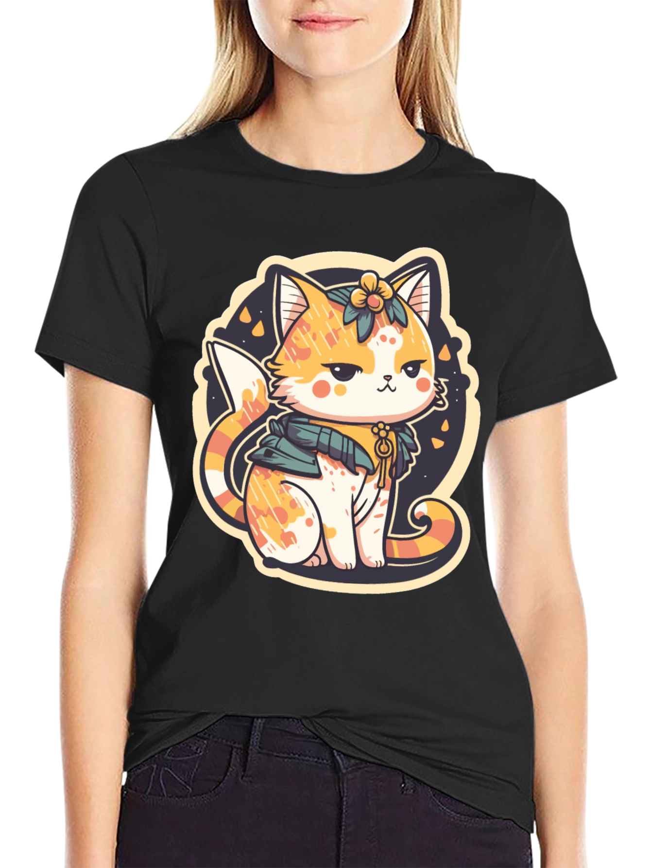 Cute Cat Graphic Tee - Whimsical Kitten Design