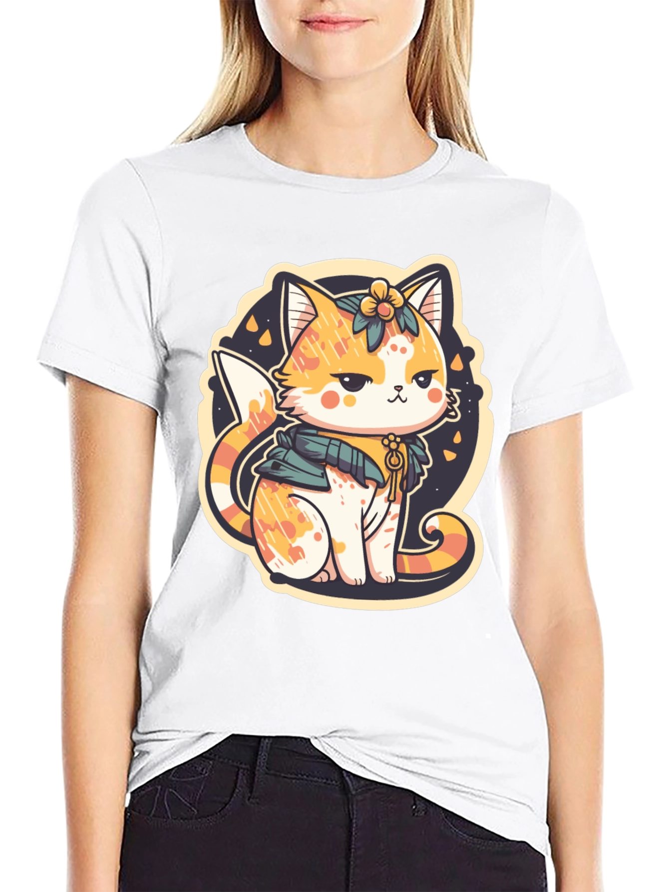 Cute Cat Graphic Tee - Whimsical Kitten Design