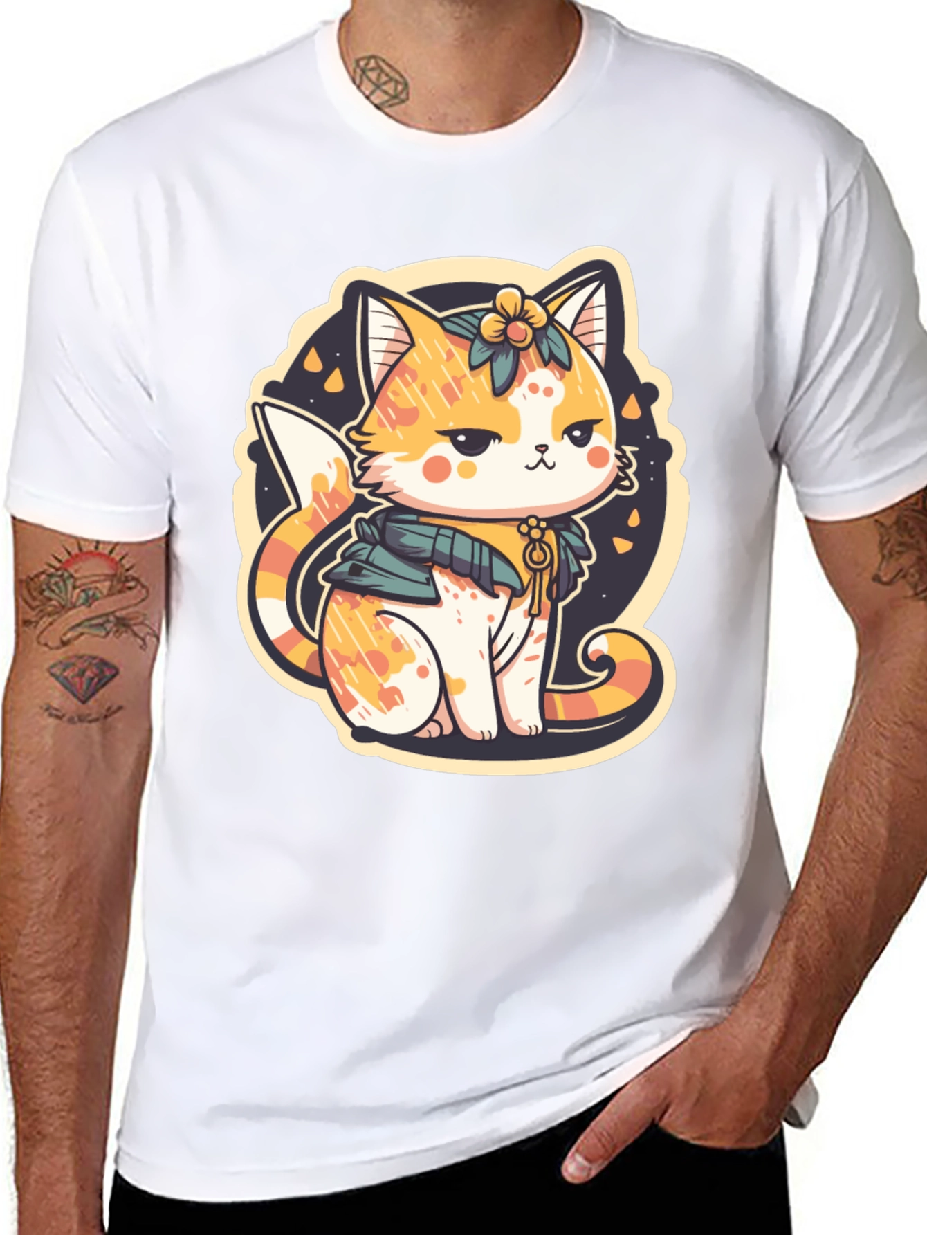 Cute Cat Graphic Tee - Whimsical Kitten Design