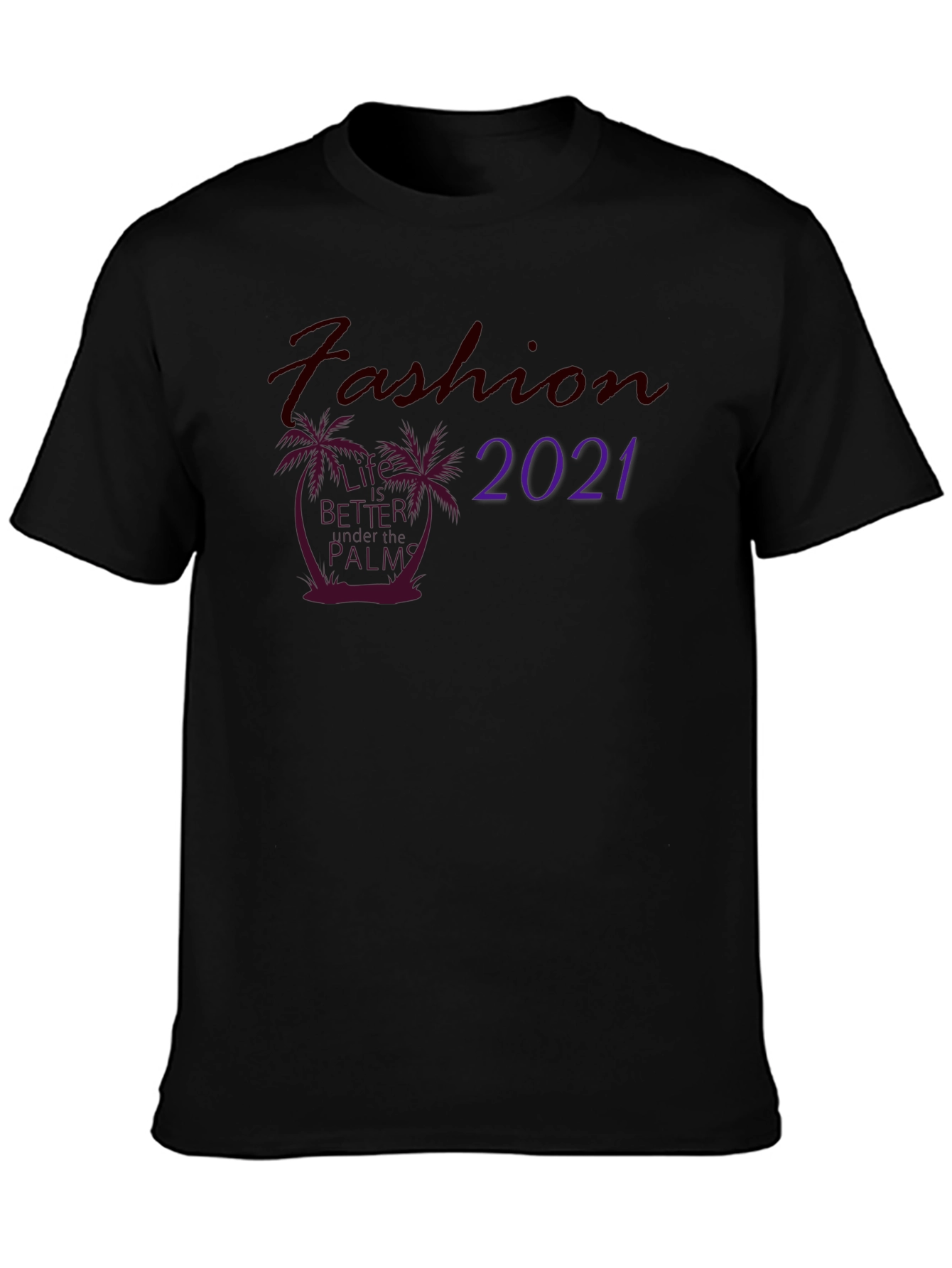 Fashion 2021 Palm T-Shirt - Stylish Black Tee
