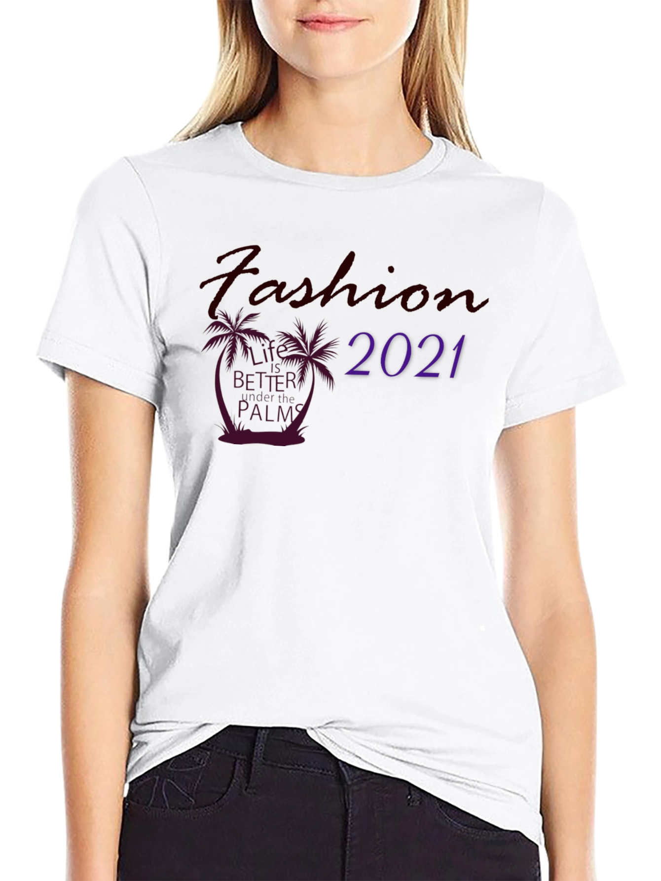 Fashion 2021 Palm T-Shirt - Stylish Black Tee