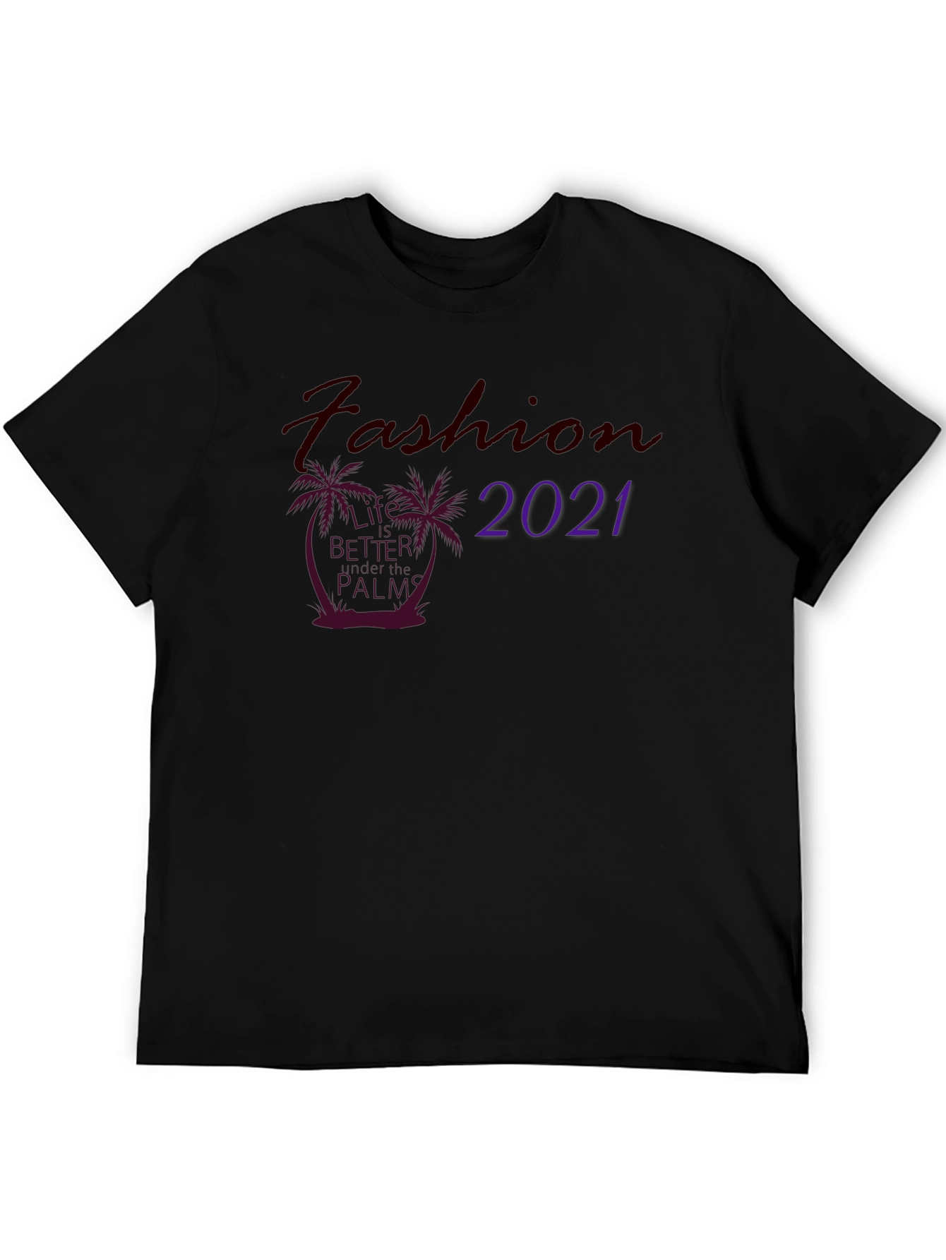 Fashion 2021 Palm T-Shirt - Stylish Black Tee