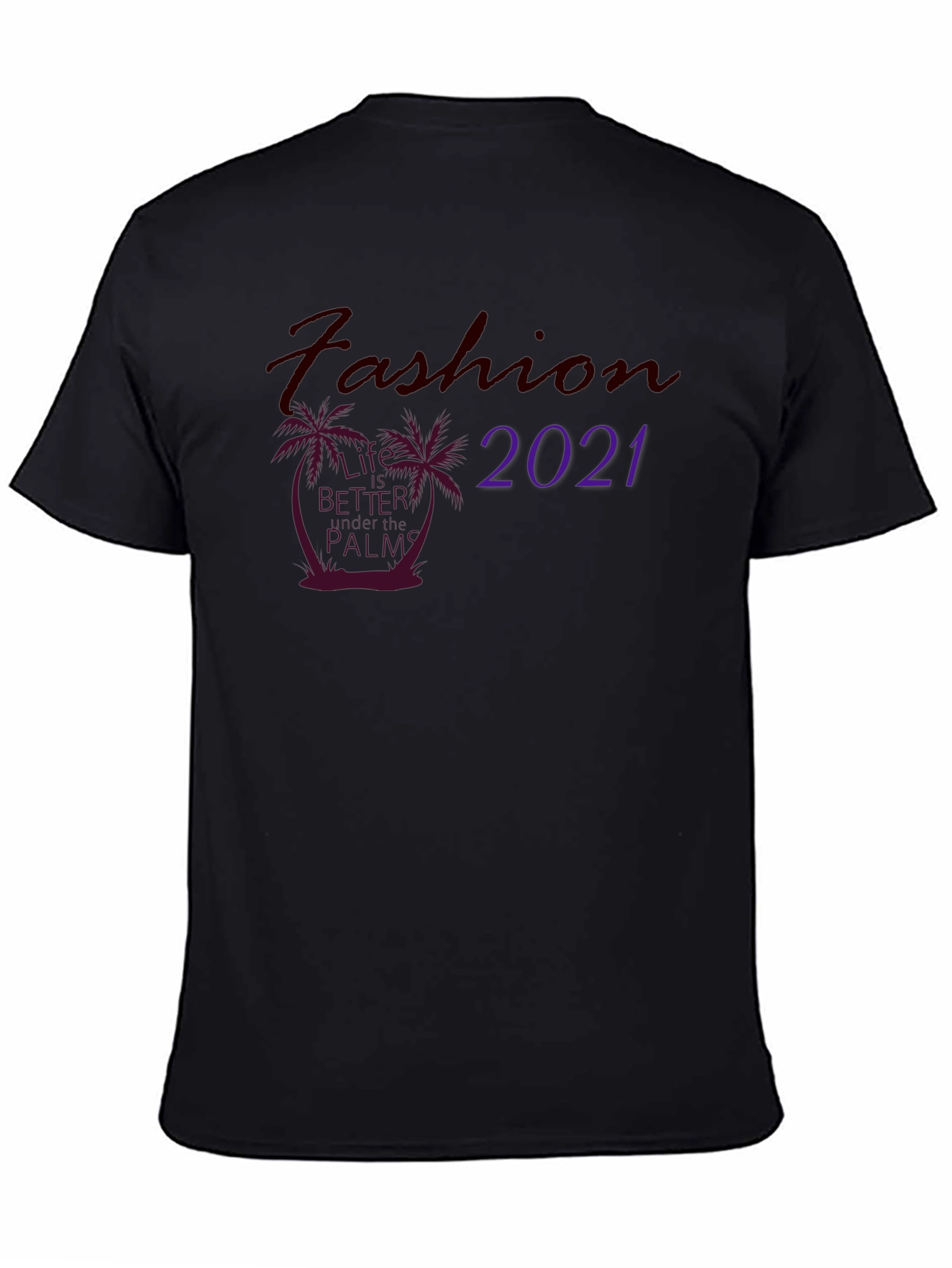Fashion 2021 Palm T-Shirt - Stylish Black Tee