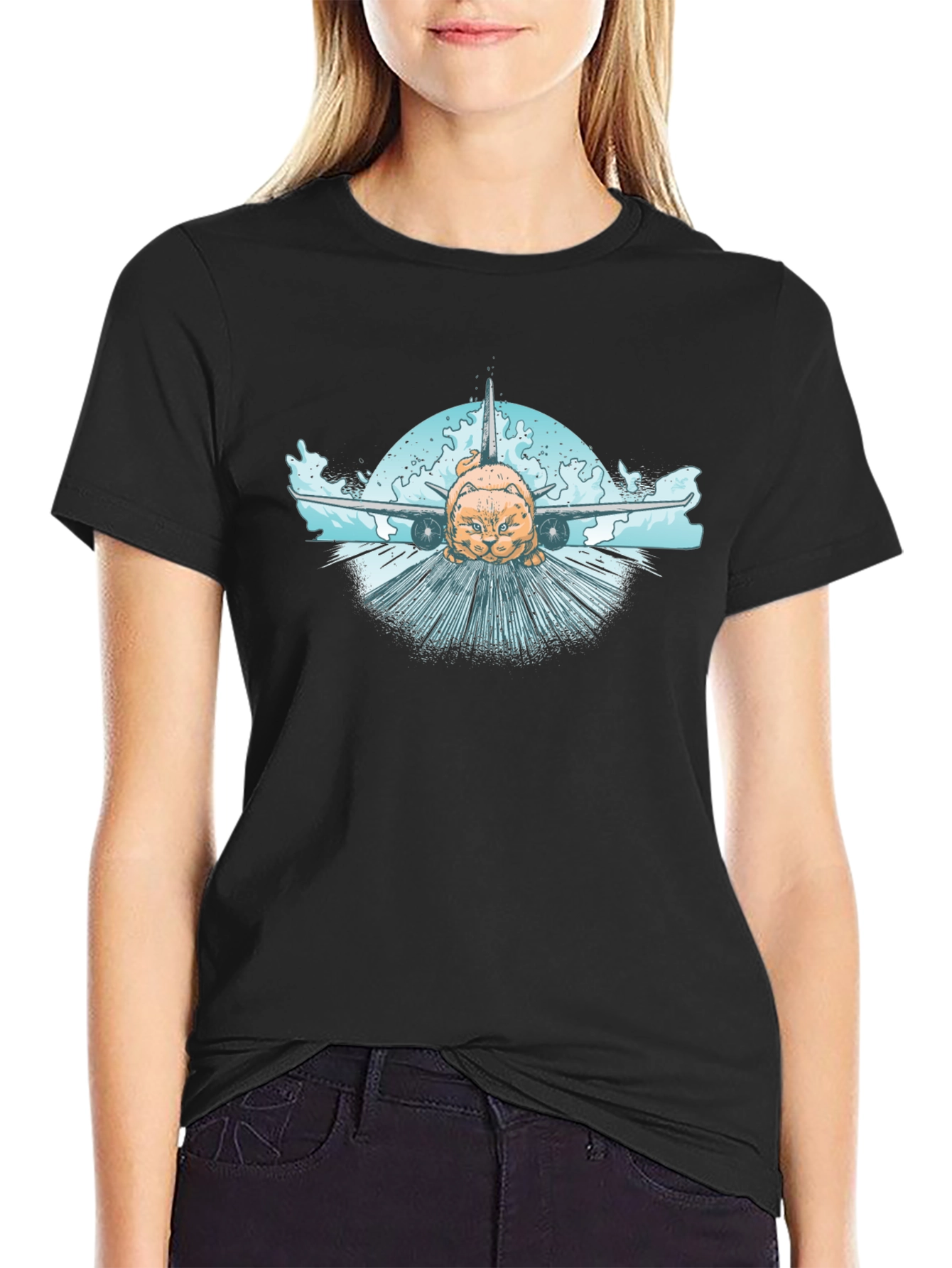 Cat Plane T-Shirt - Aviation Humor Tee