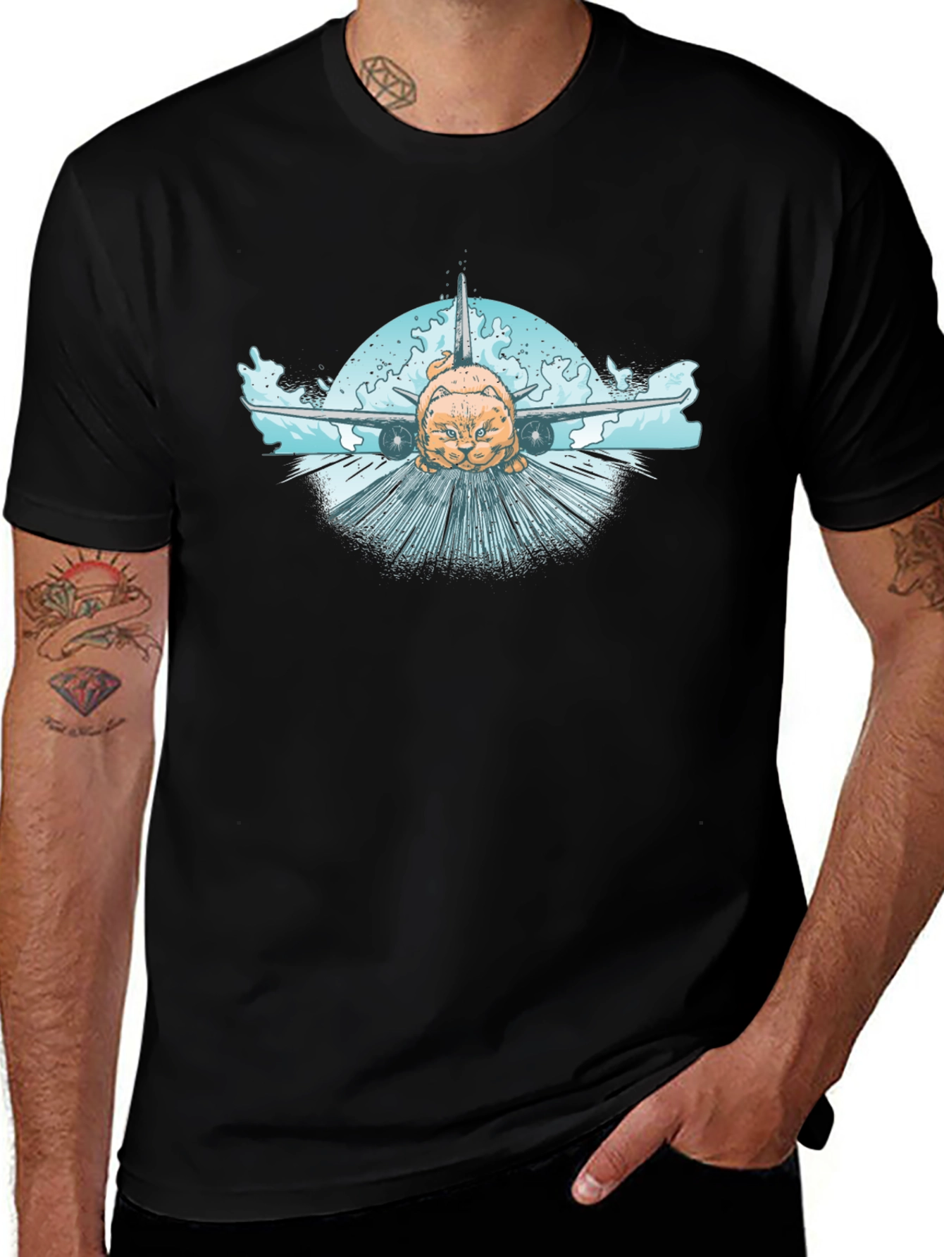 Cat Plane T-Shirt - Aviation Humor Tee