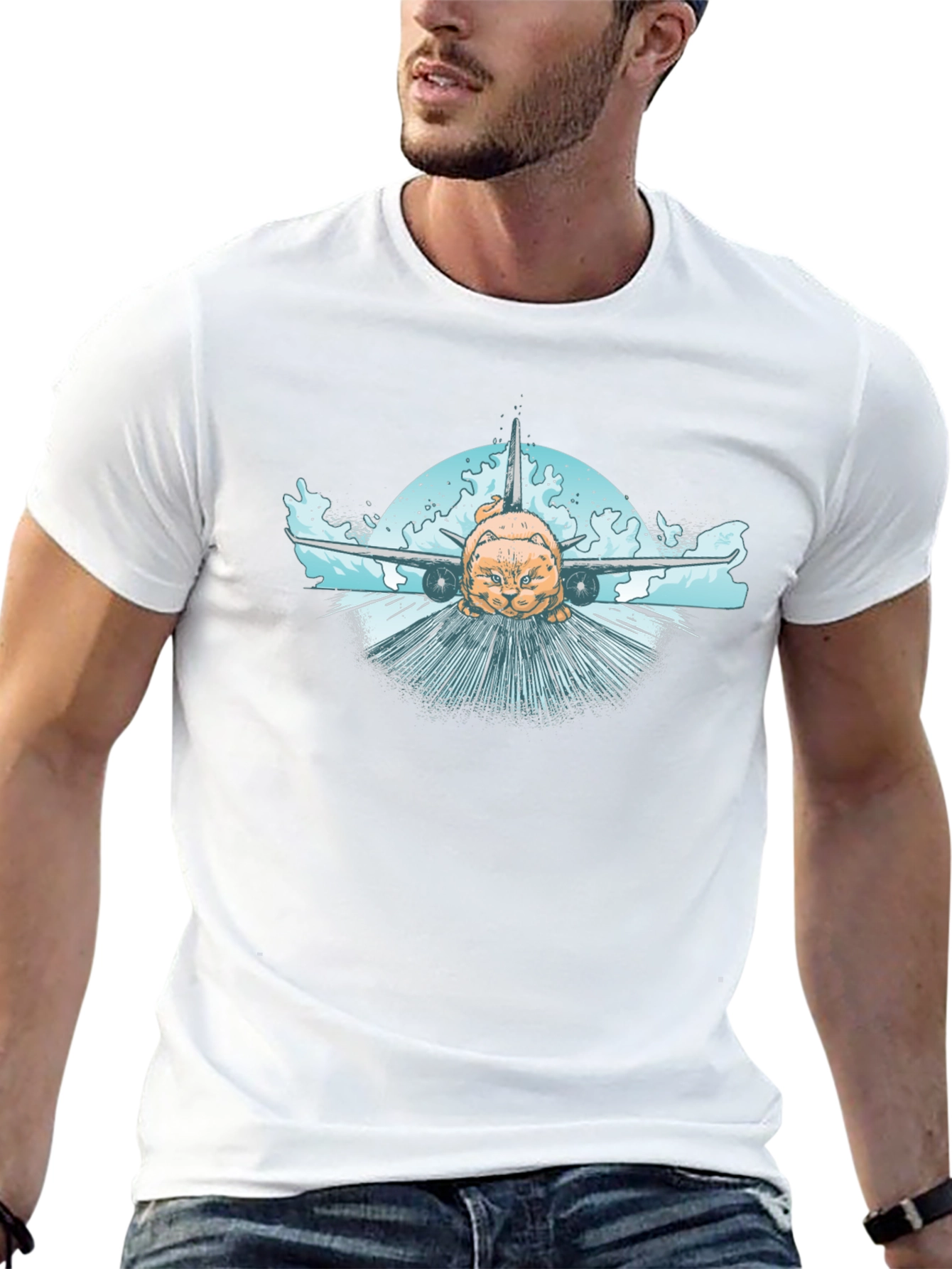 Cat Plane T-Shirt - Aviation Humor Tee