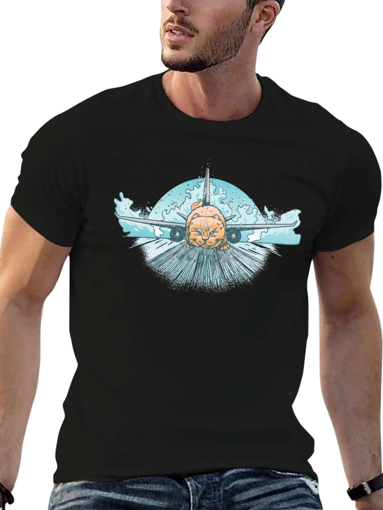Cat Plane T-Shirt - Aviation Humor Tee