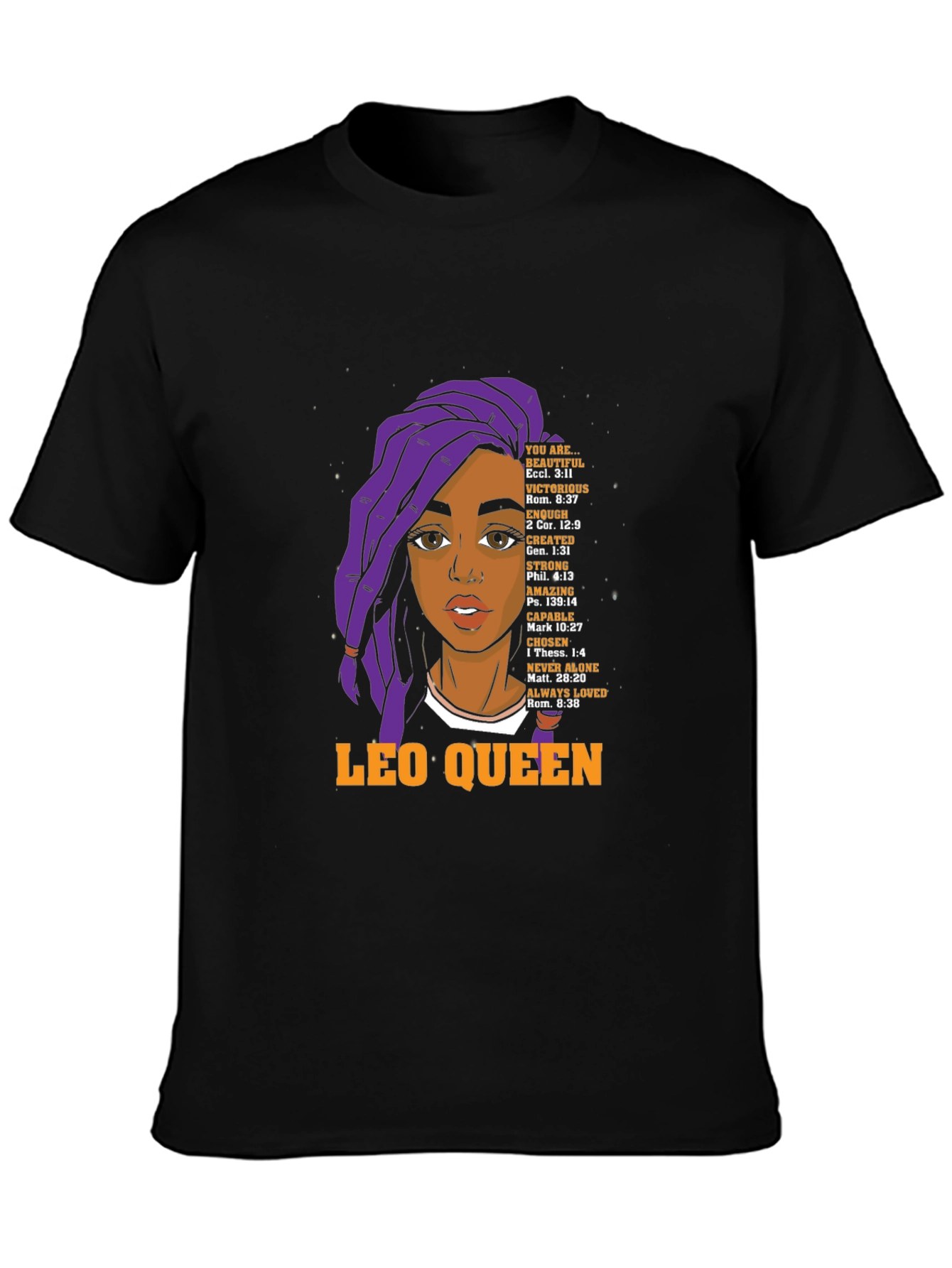 Leo Queen Graphic T-Shirt - Black