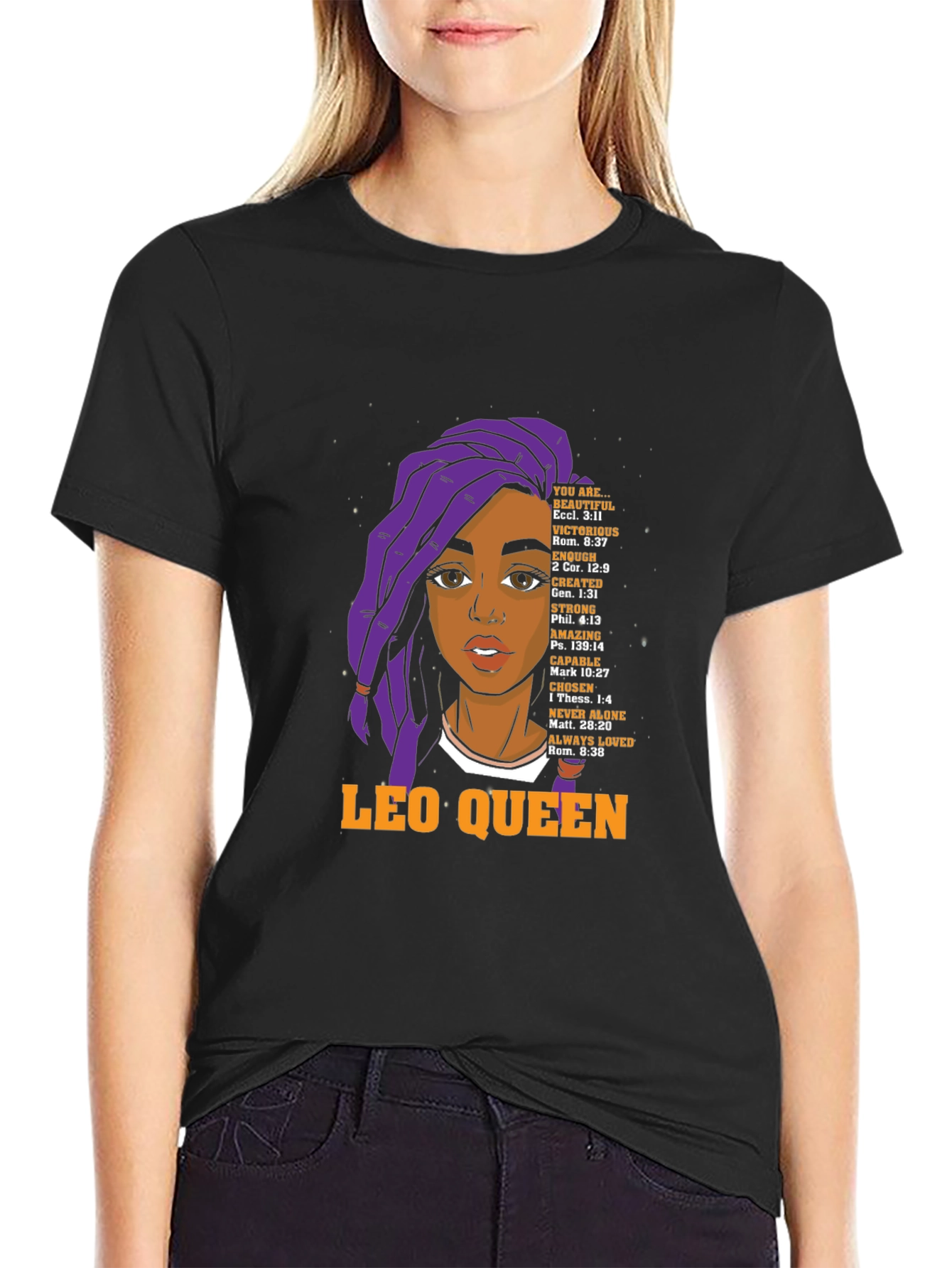 Leo Queen Graphic T-Shirt - Black
