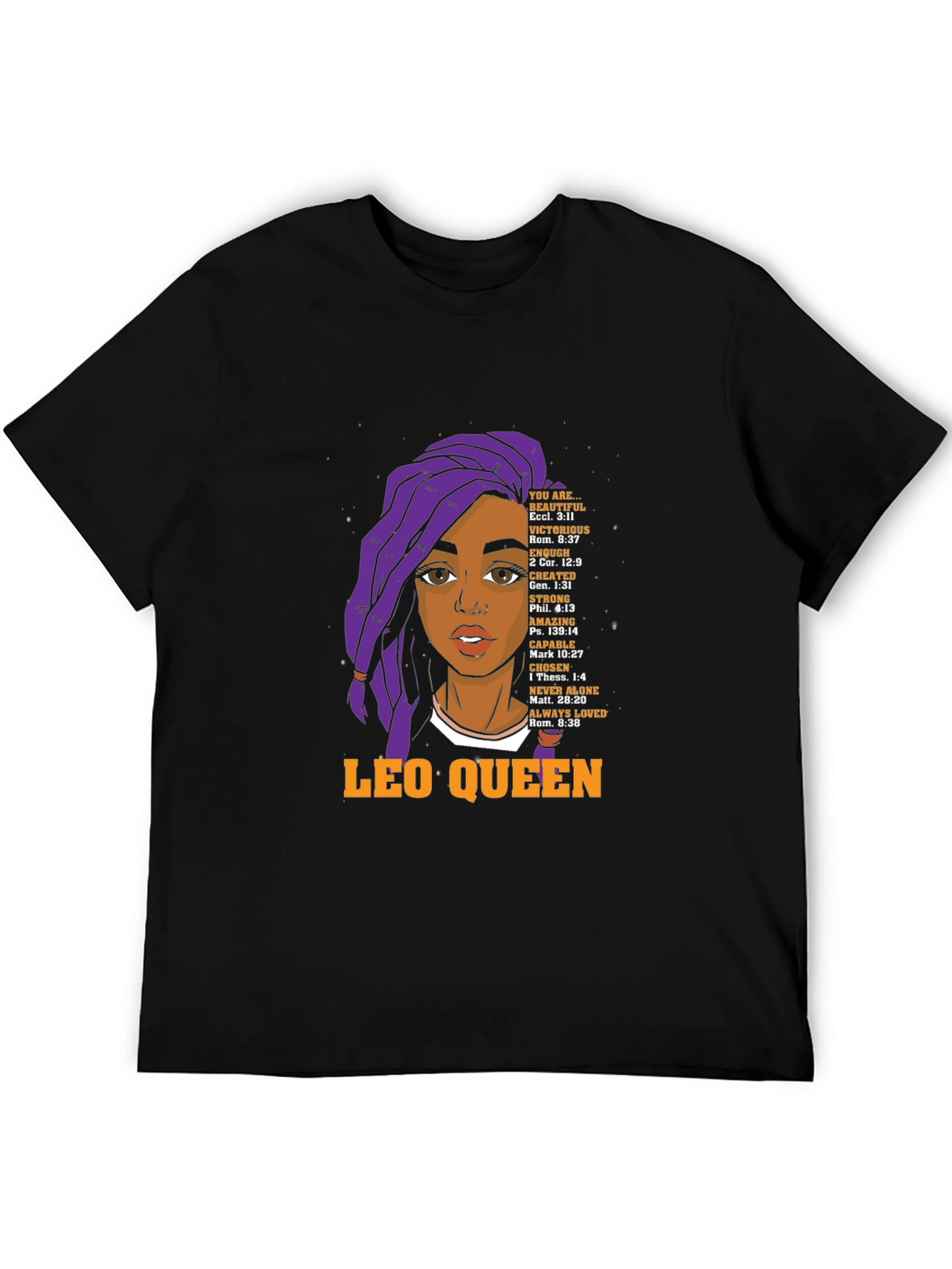Leo Queen Graphic T-Shirt - Black