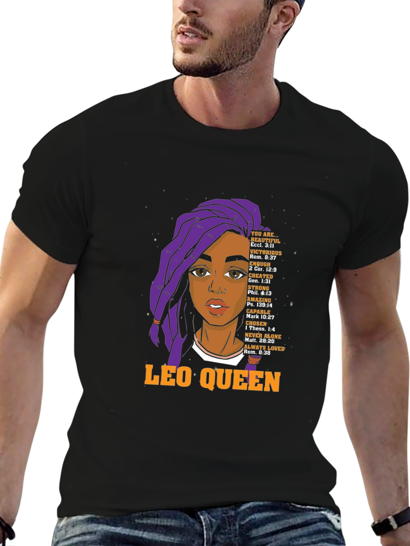 Leo Queen Graphic T-Shirt - Black