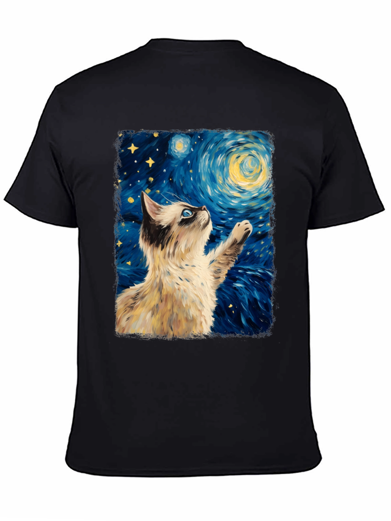 Starry Cat T-Shirt: Artistic Cat Design