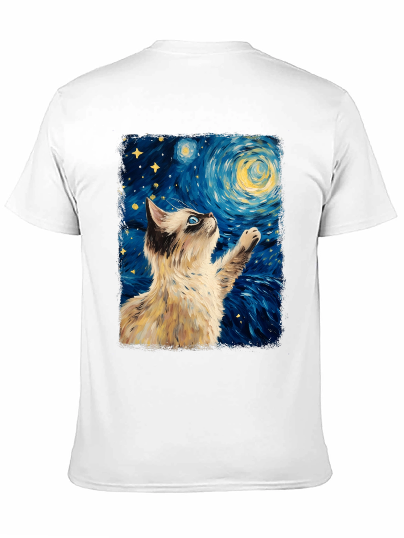 Starry Cat T-Shirt: Artistic Cat Design
