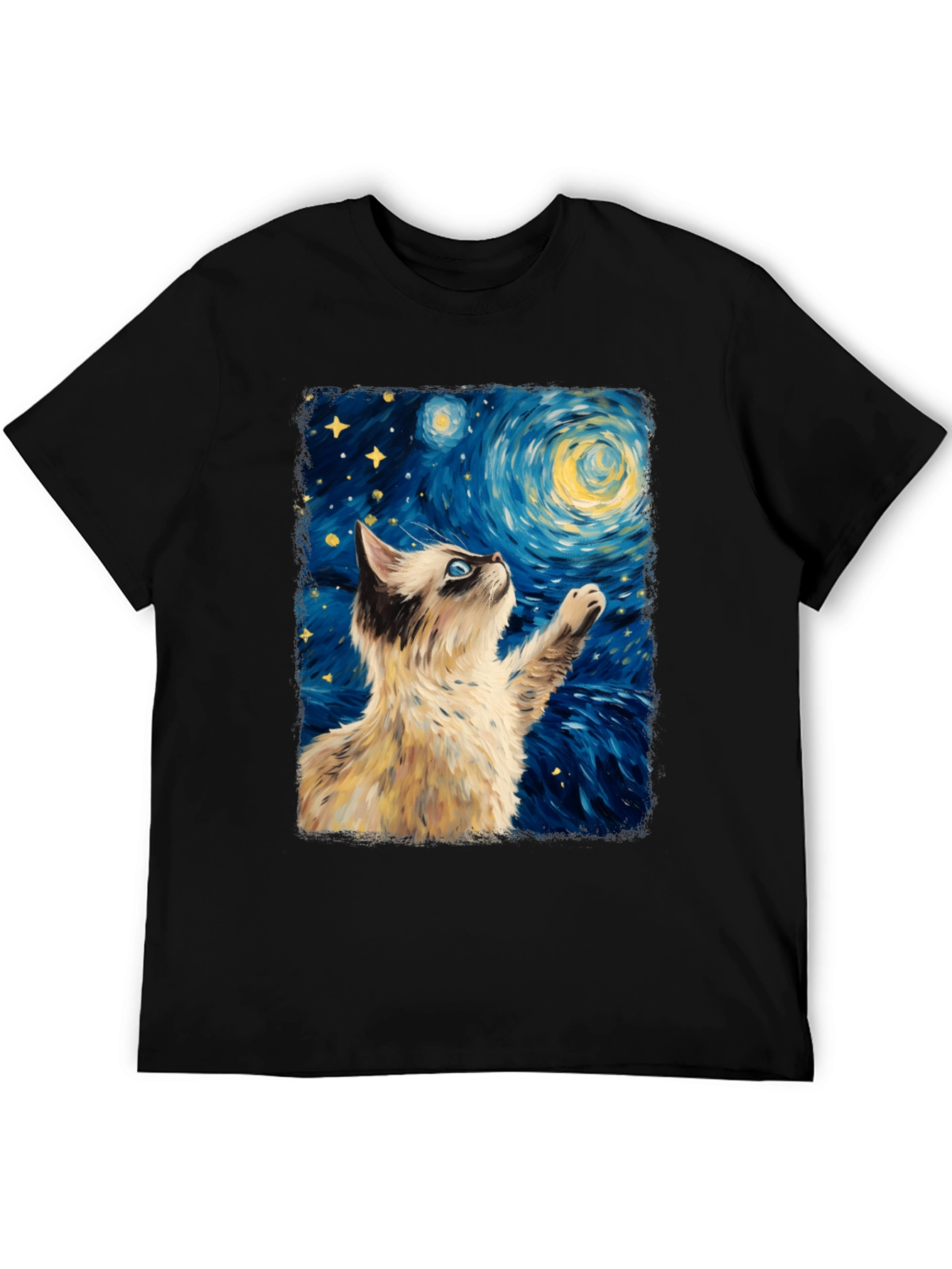 Starry Cat T-Shirt: Artistic Cat Design