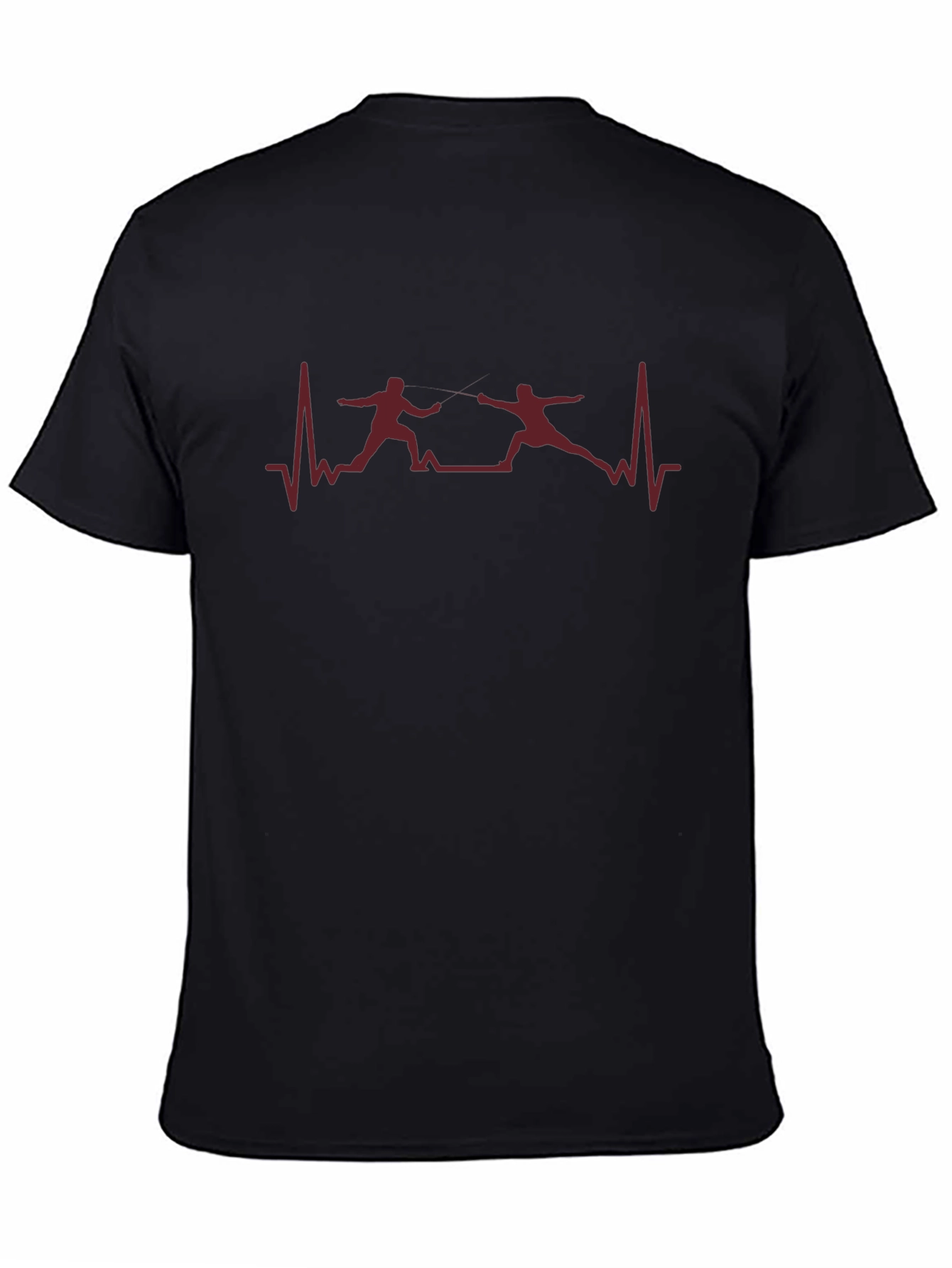 Fencing Heartbeat T-Shirt - Black