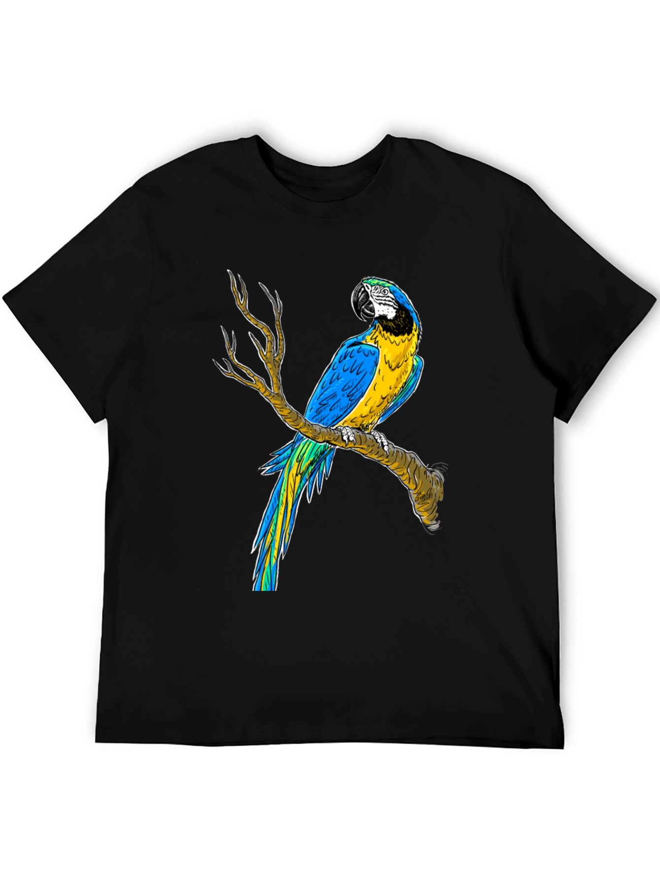 Parrot Graphic Black T-Shirt