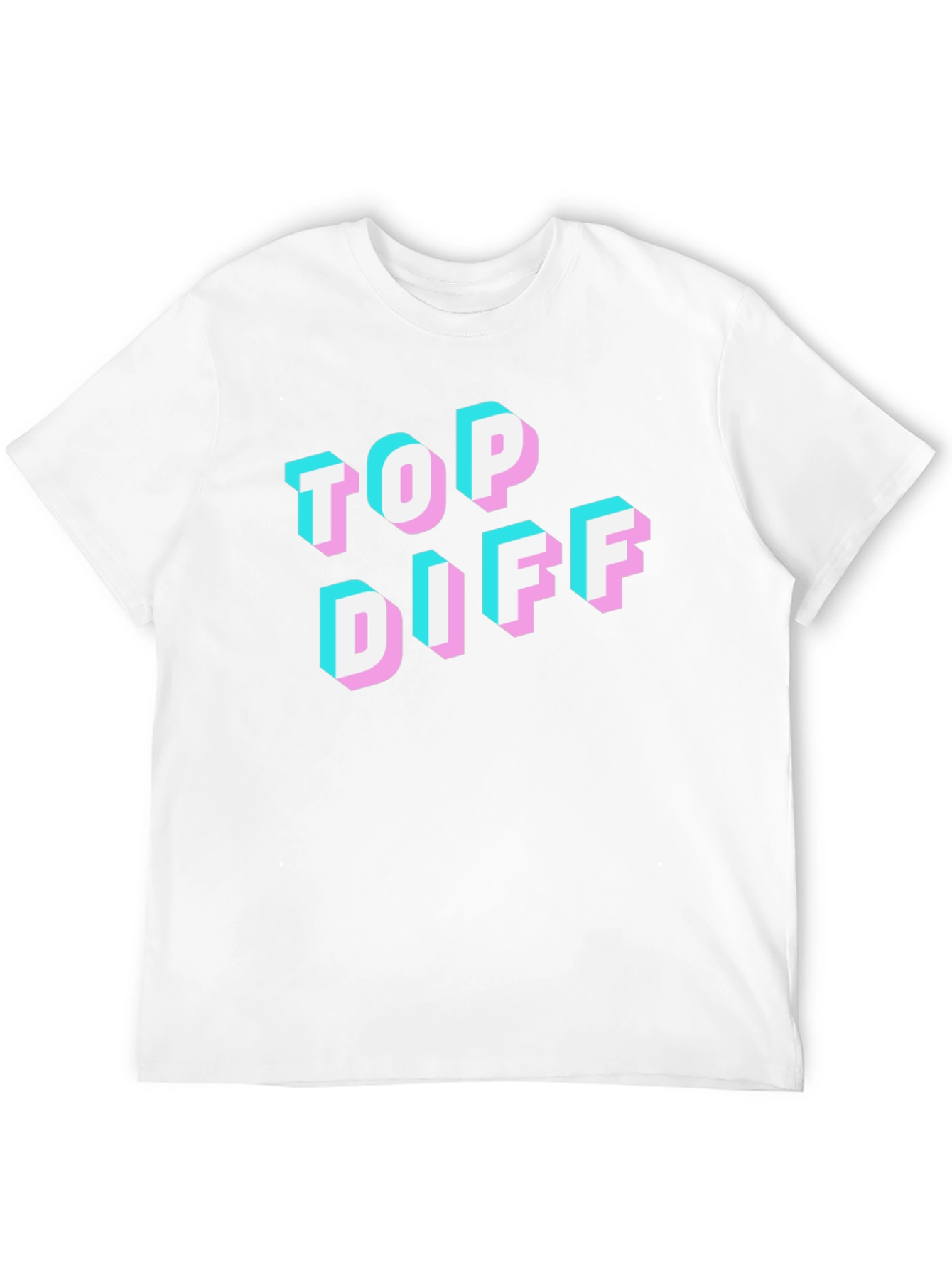 Top Diff 3D Text Graphic Black Tee