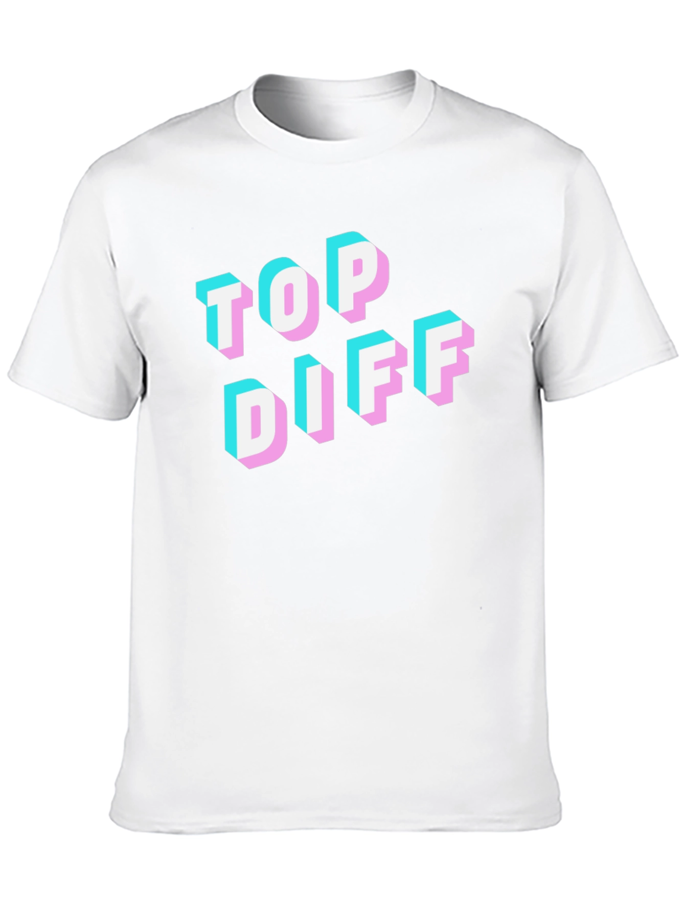 Top Diff 3D Text Graphic Black Tee