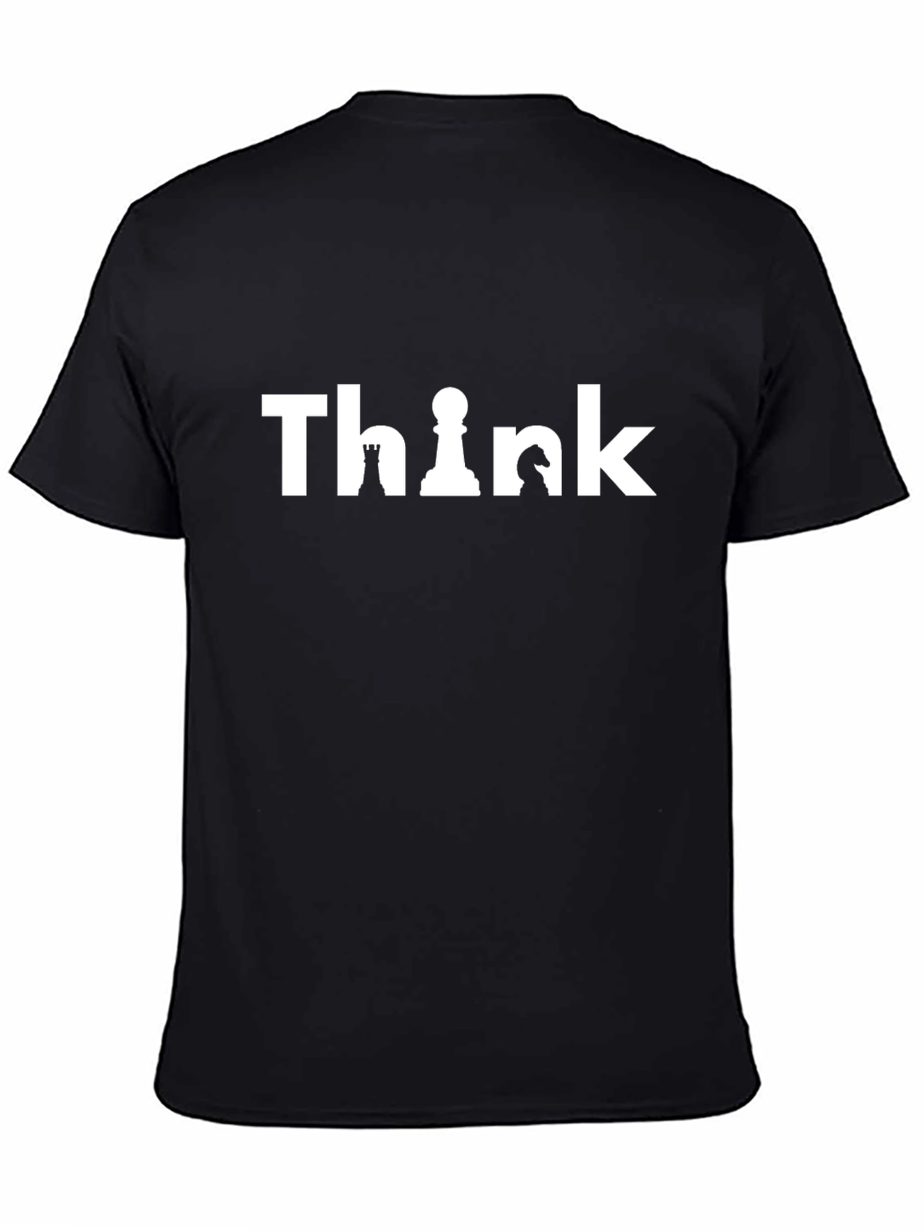 Think Chess Piece Graphic T-Shirt - Black